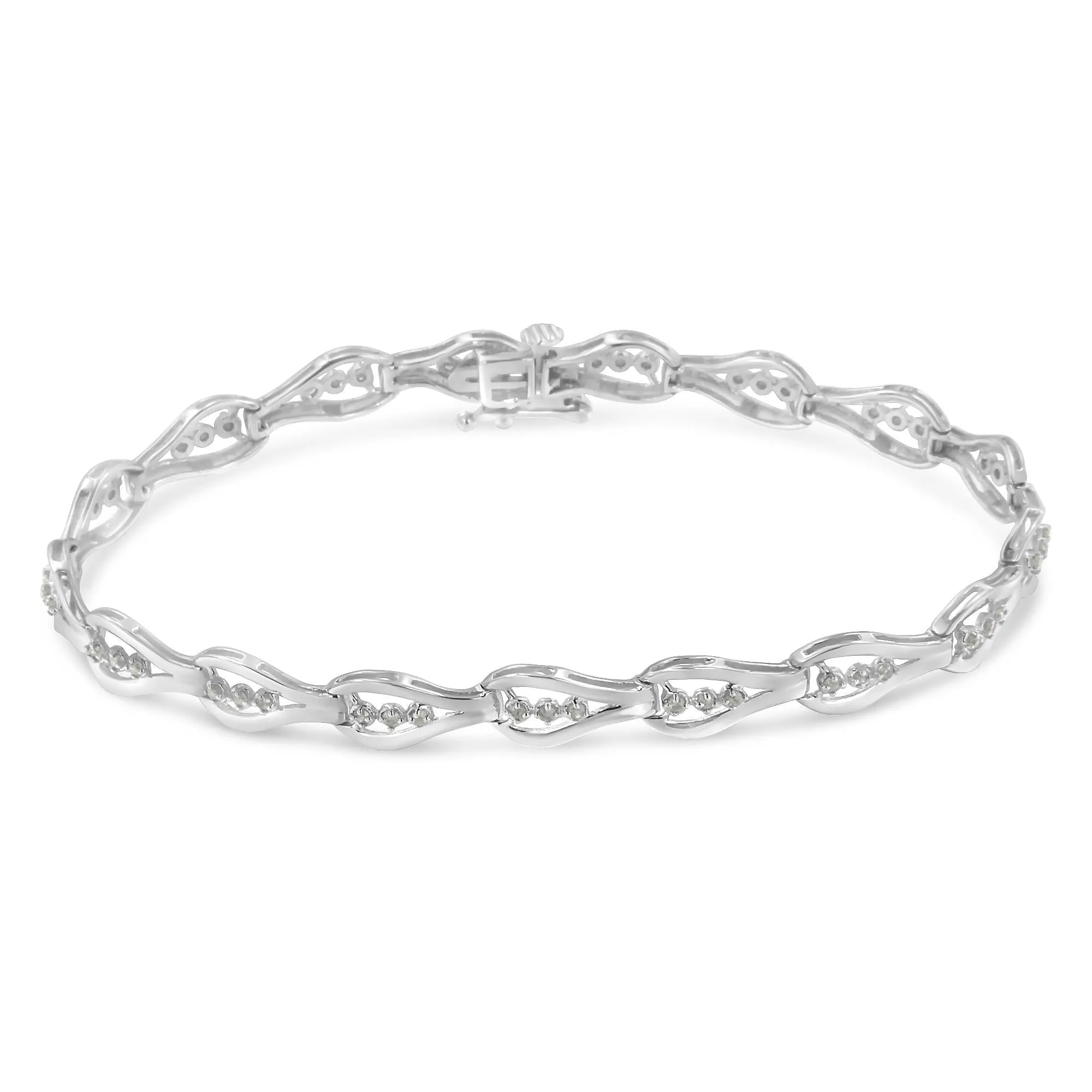 Sterling Silver Diamond Link Bracelet (0.5 cttw, I-J Color, I3 Clarity) sold by Zulily product image thumbnail 2