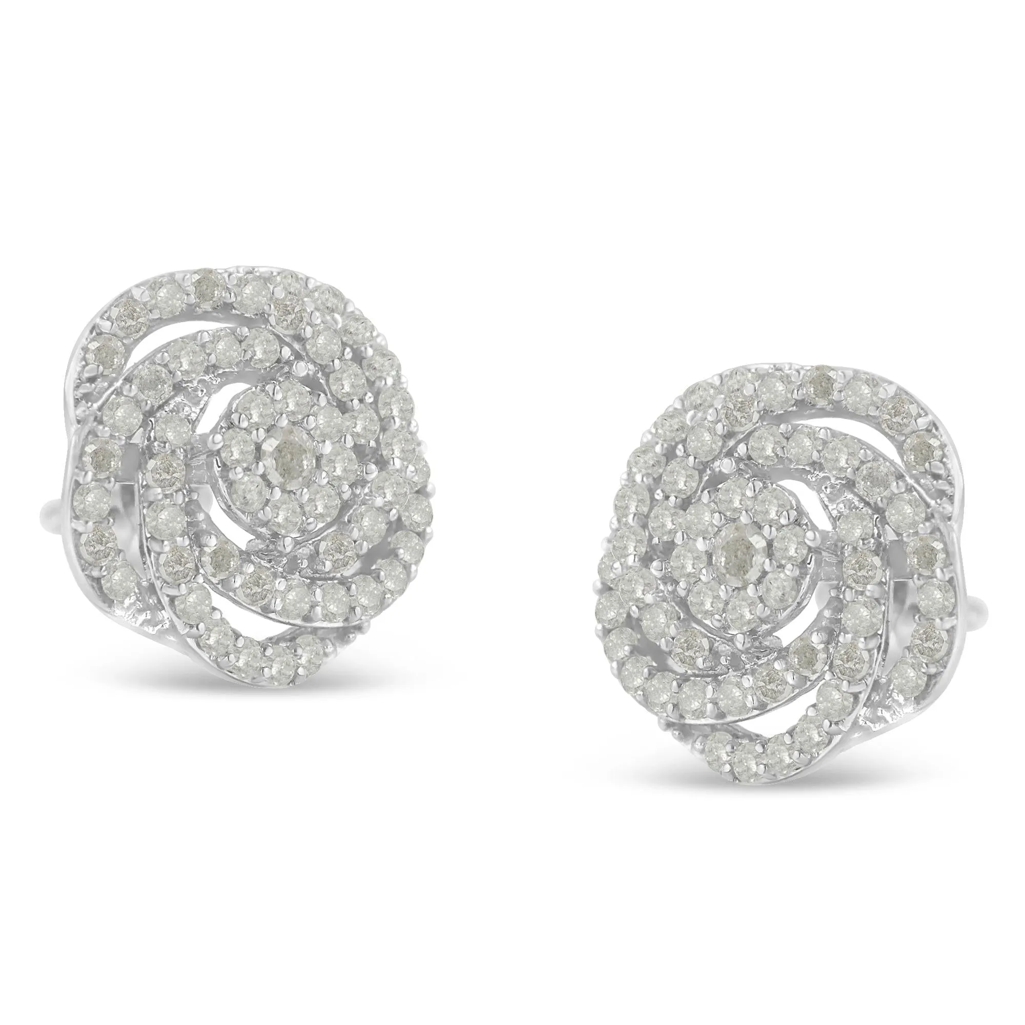 10k White Gold Rose-Cut Diamond Floral Cluster Earrings (1 cttw, I-J Color, I2-I3 Clarity) sold by Zulily product image thumbnail 4