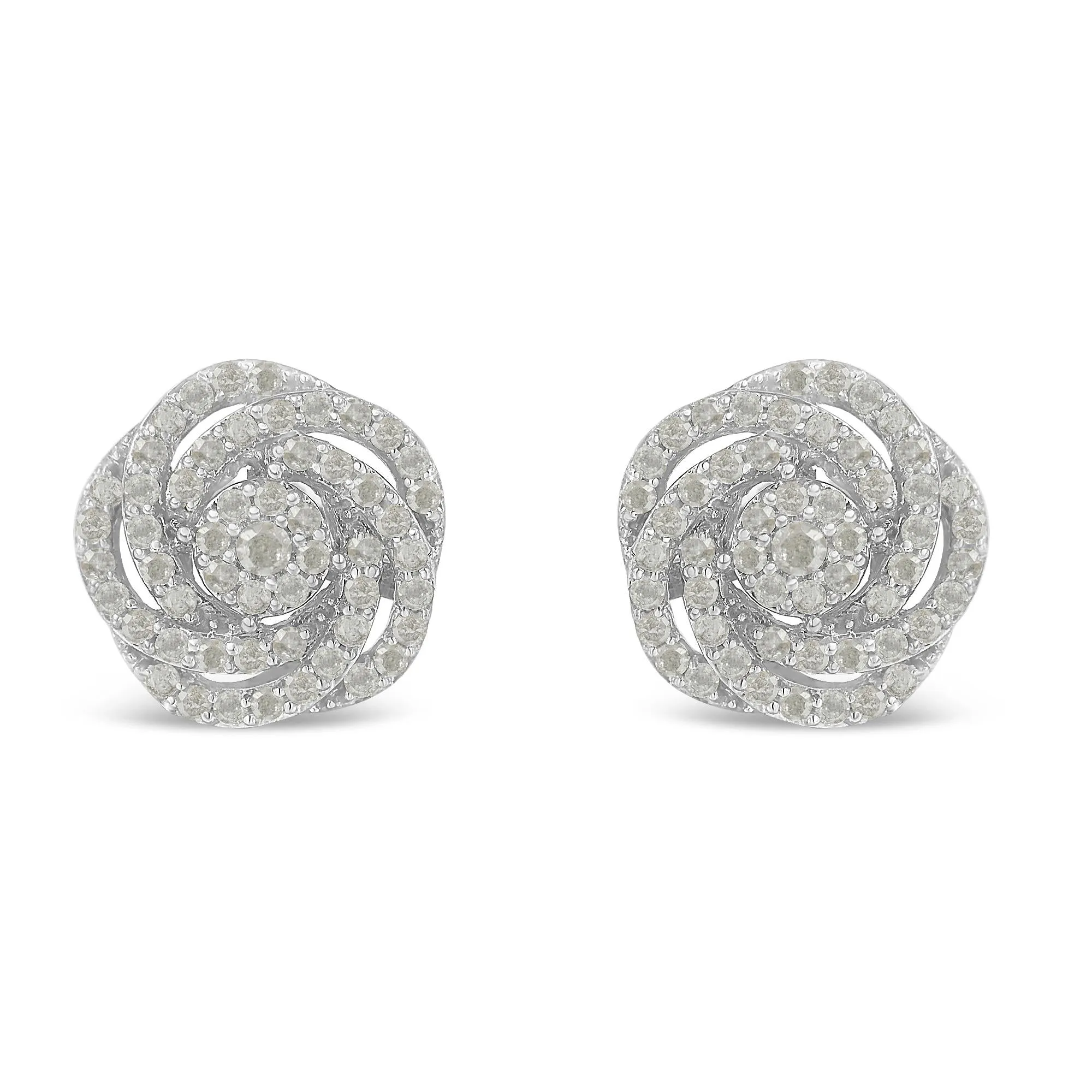 10k White Gold Rose-Cut Diamond Floral Cluster Earrings (1 cttw, I-J Color, I2-I3 Clarity) sold by Zulily