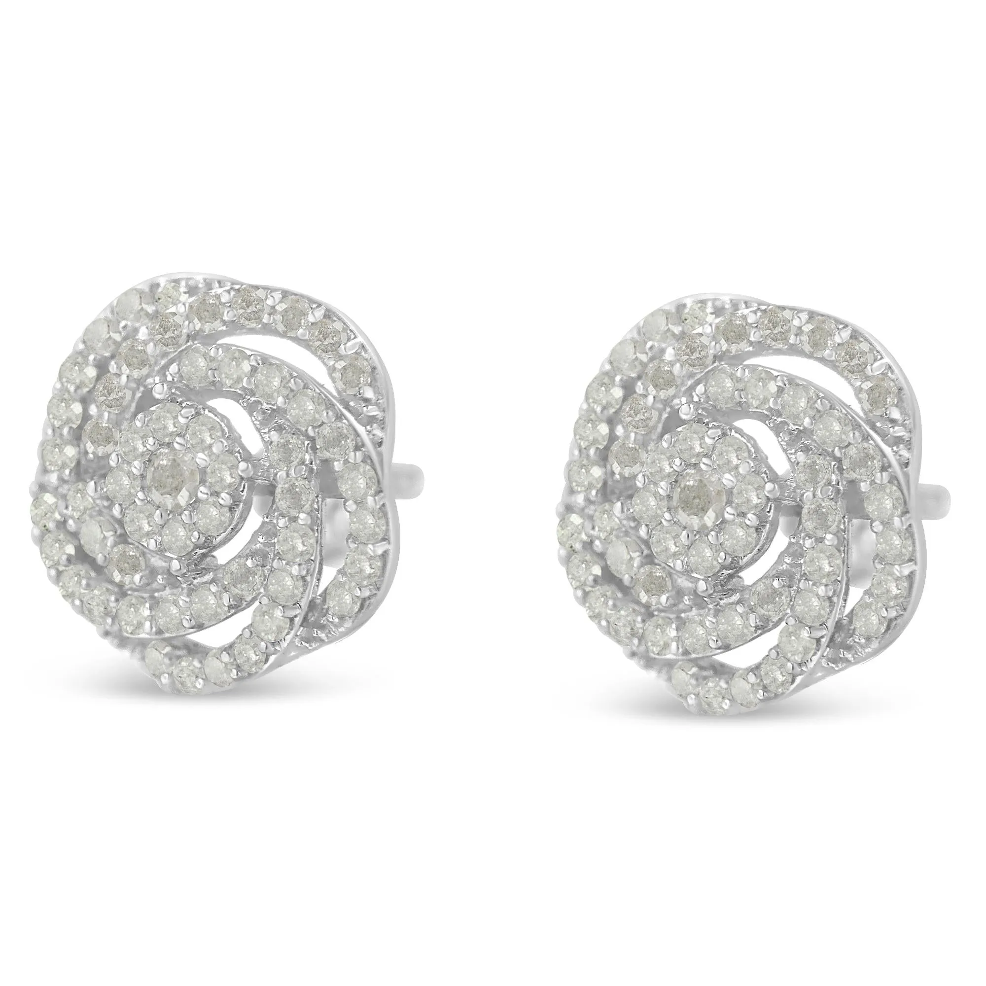 10k White Gold Rose-Cut Diamond Floral Cluster Earrings (1 cttw, I-J Color, I2-I3 Clarity) sold by Zulily product image thumbnail 5