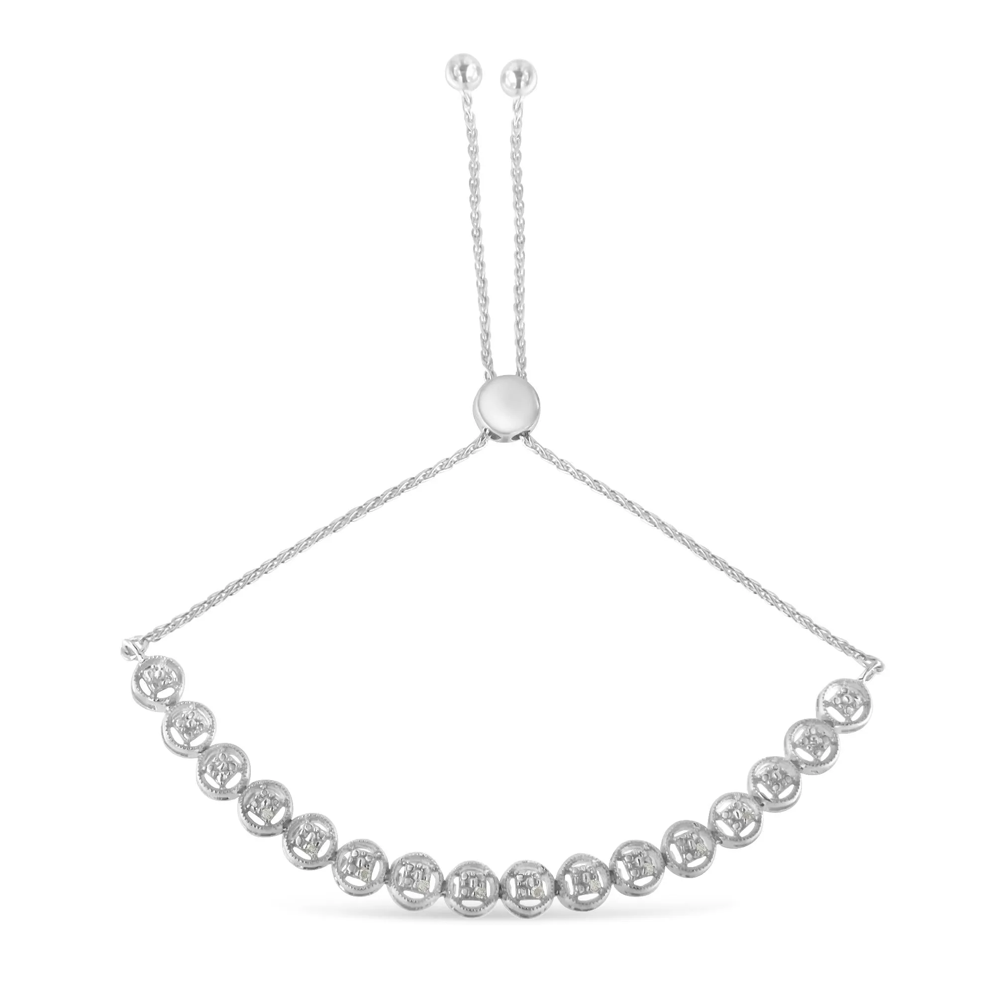 Sterling Silver Diamond Bolo Bracelet (0.1 cttw, I-J Color, I3 Clarity) sold by Zulily product image thumbnail 5