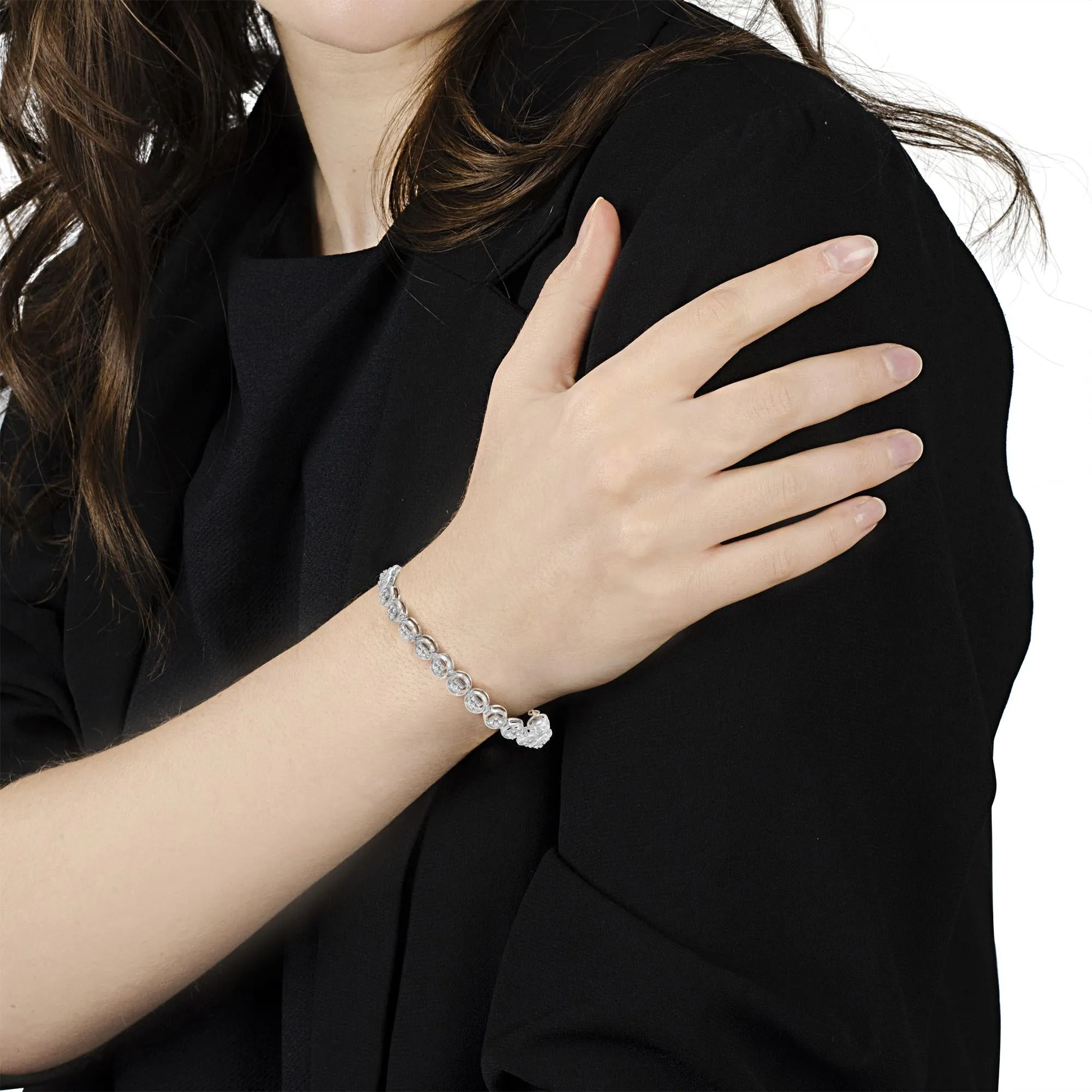 Sterling Silver Diamond Bolo Bracelet (0.1 cttw, I-J Color, I3 Clarity) sold by Zulily product image thumbnail 3