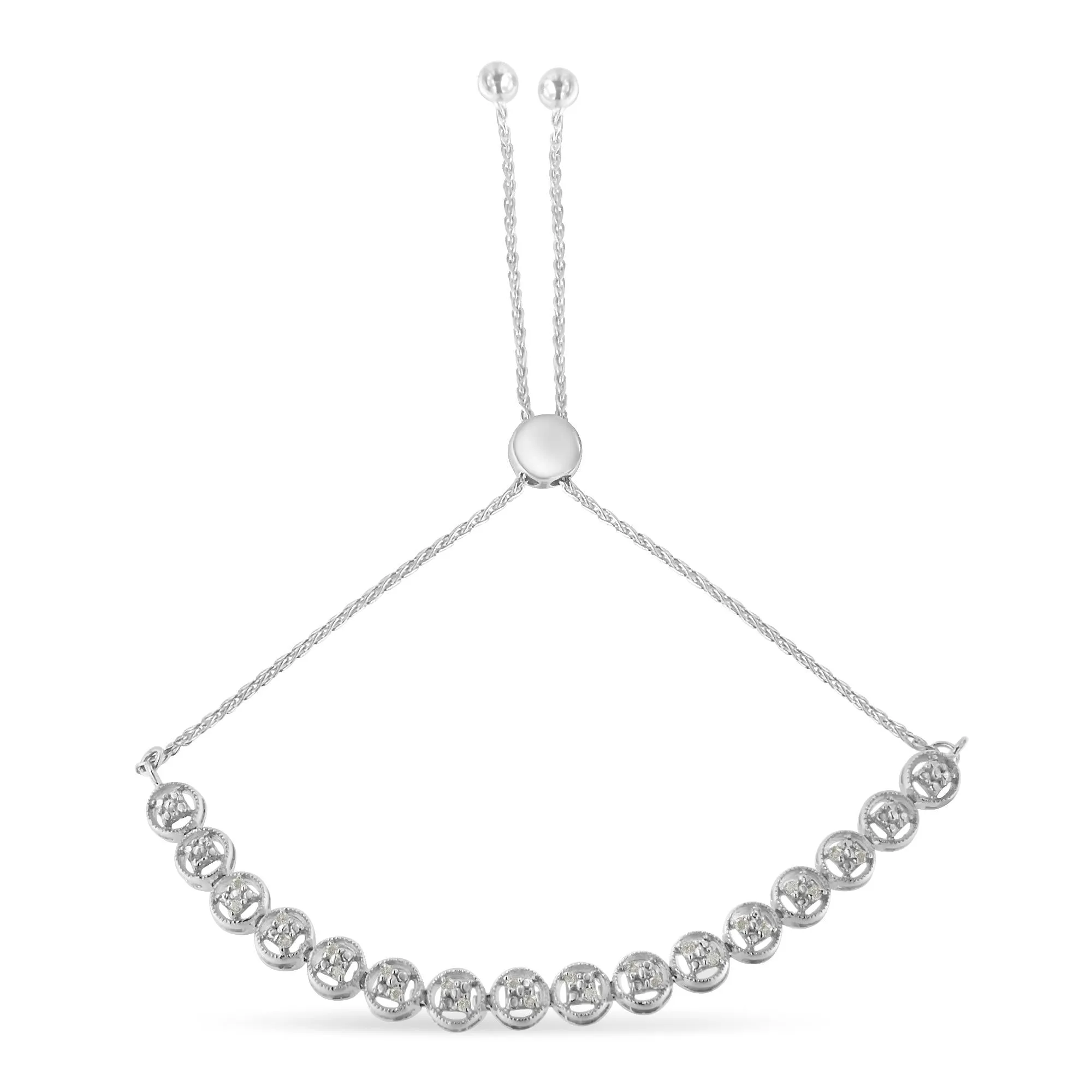 Sterling Silver Diamond Bolo Bracelet (0.25 cttw, I-J Color, I3 Clarity) sold by Zulily product image thumbnail 4