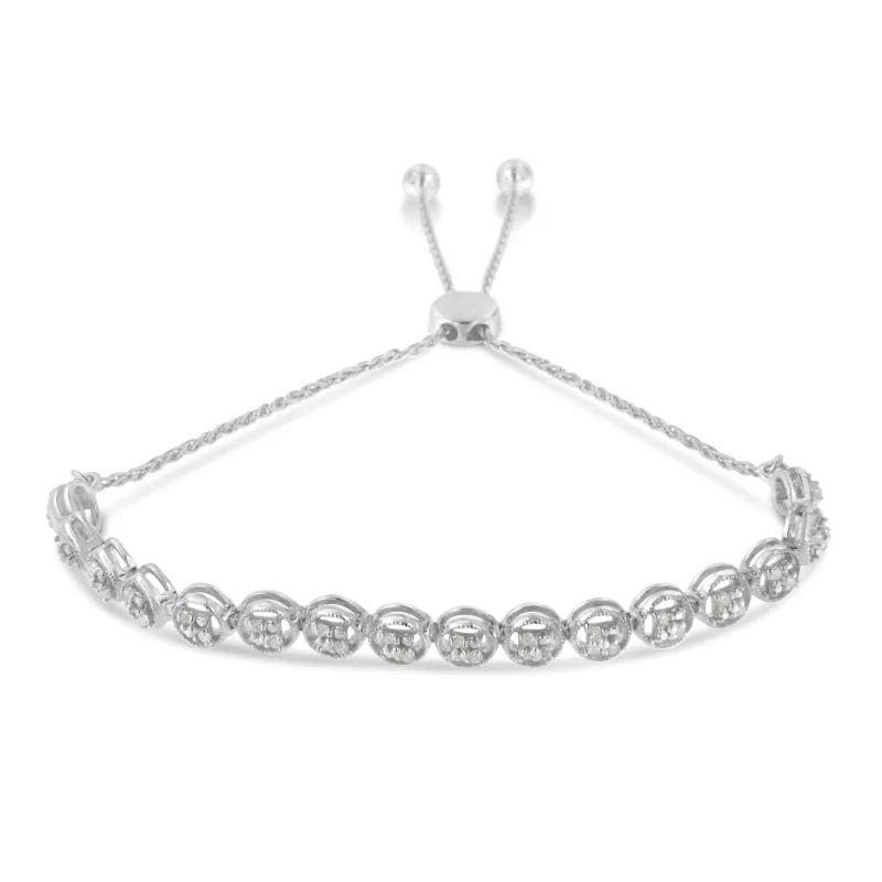 Sterling Silver Diamond Bolo Bracelet (0.25 cttw, I-J Color, I3 Clarity) made by Zulily