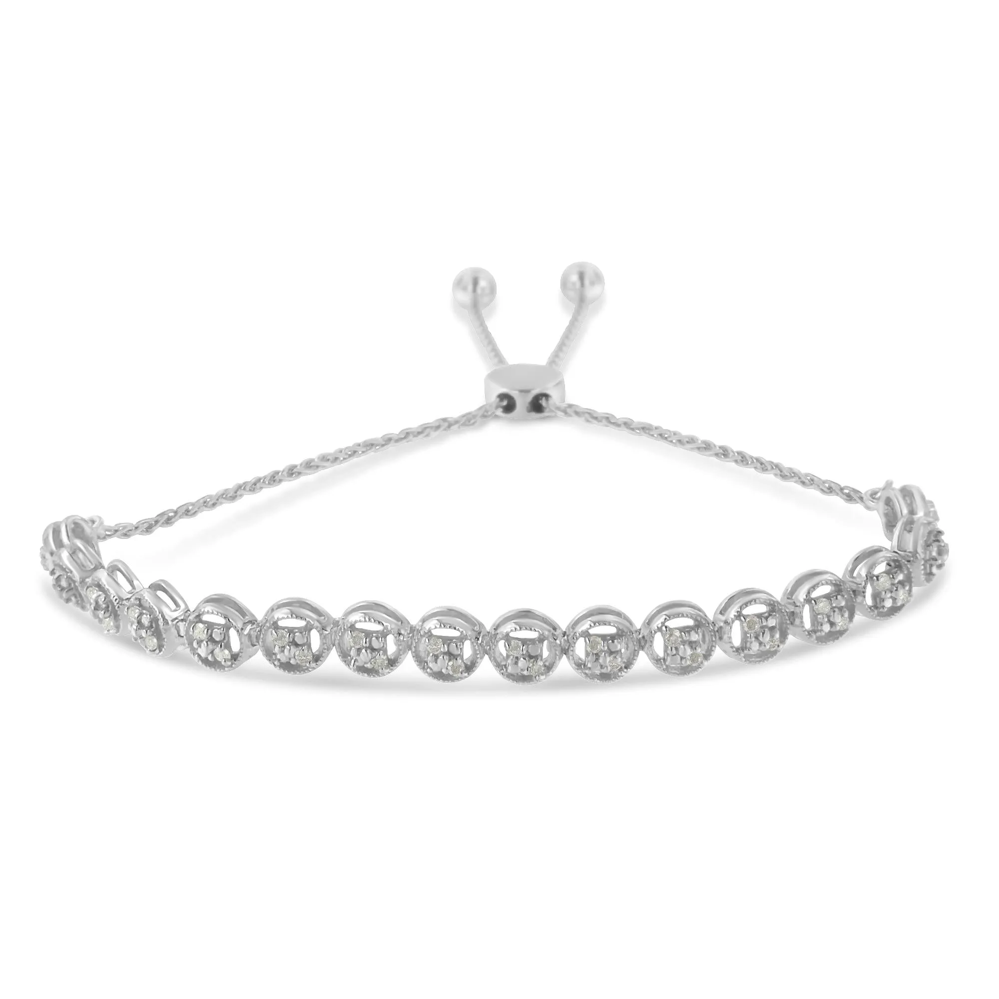 Sterling Silver Diamond Bolo Bracelet (0.25 cttw, I-J Color, I3 Clarity) sold by Zulily product image thumbnail 5