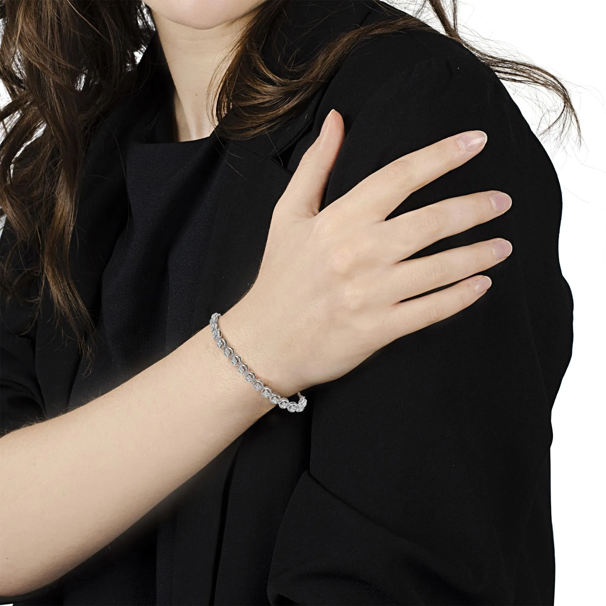 Sterling Silver Diamond Bolo Bracelet (0.25 cttw, I-J Color, I3 Clarity) sold by Zulily product image thumbnail 3