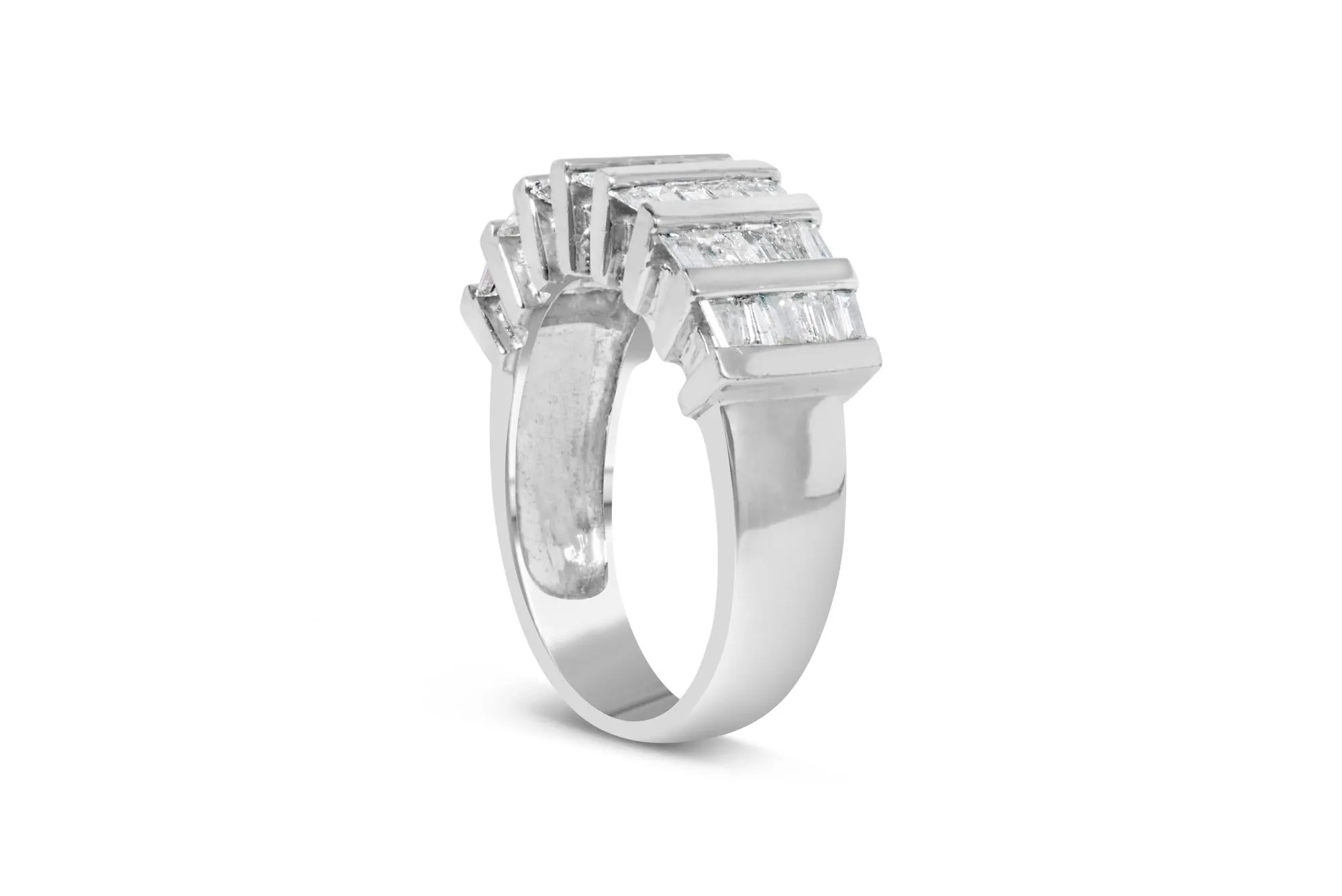.925 Sterling Silver 1.0 Cttw Baguette Cut Diamond Vertical Channel Fluted Multi-Row Unisex Fashion Wedding Ring (H-I Color, I1-I2 Clarity) sold by Zulily product image thumbnail 5
