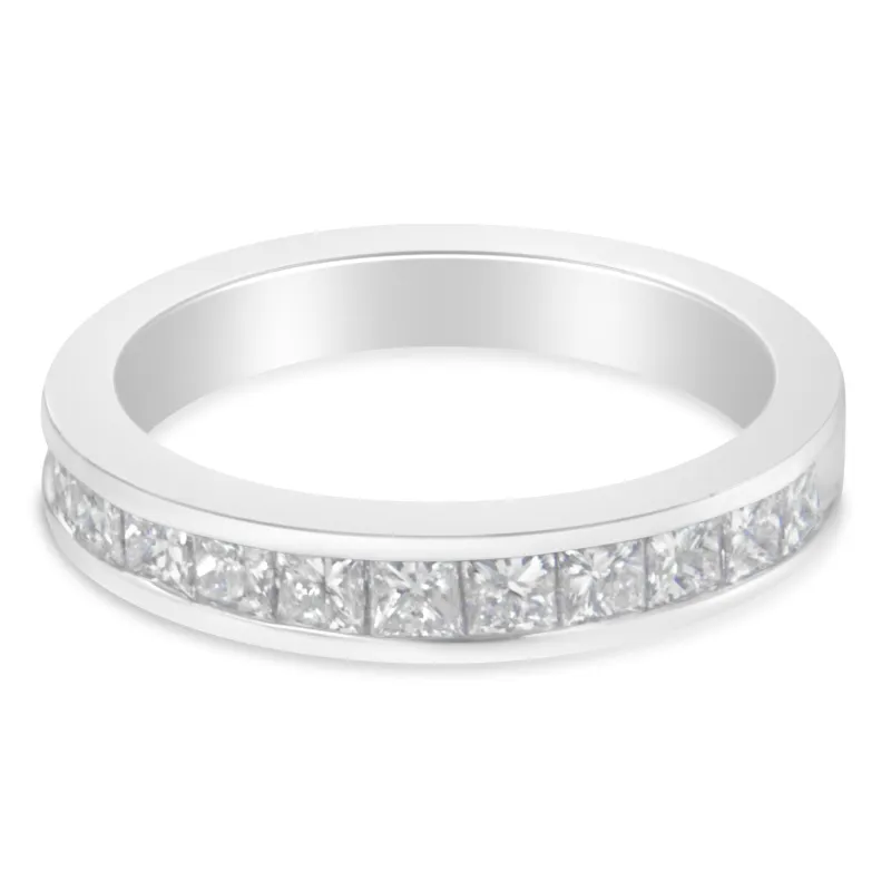 Women's 18K White Gold Princess Cut Diamond Band Ring (1 Cttw, G-H Color, SI1-SI2 Clarity) made by Zulily