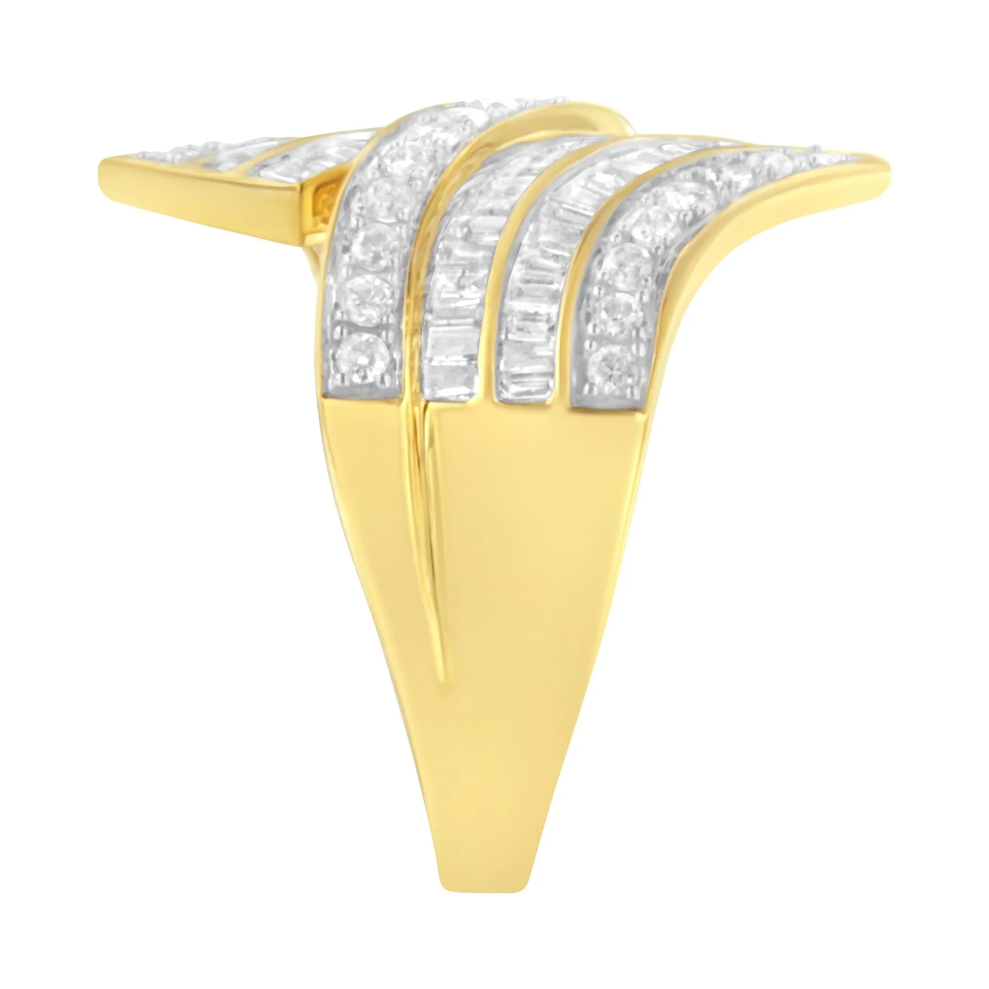 10K Yellow Gold Diamond Bypass Ring (1 1/7 Cttw, I-J Color, I1-I2 Clarity) sold by Zulily product image thumbnail 5