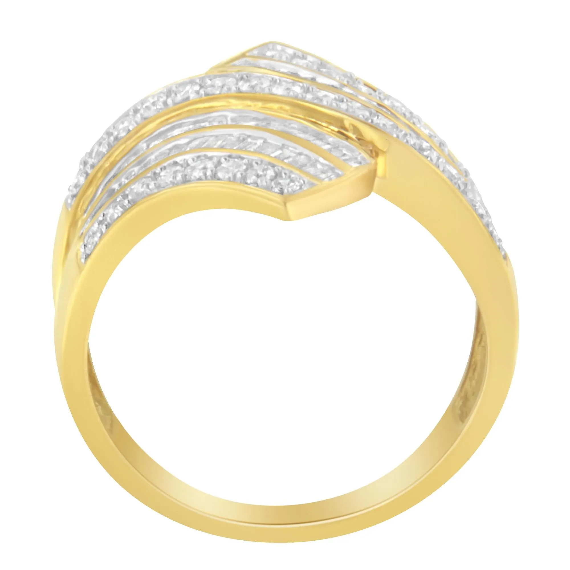 10K Yellow Gold Diamond Bypass Ring (1 1/7 Cttw, I-J Color, I1-I2 Clarity) sold by Zulily product image thumbnail 2