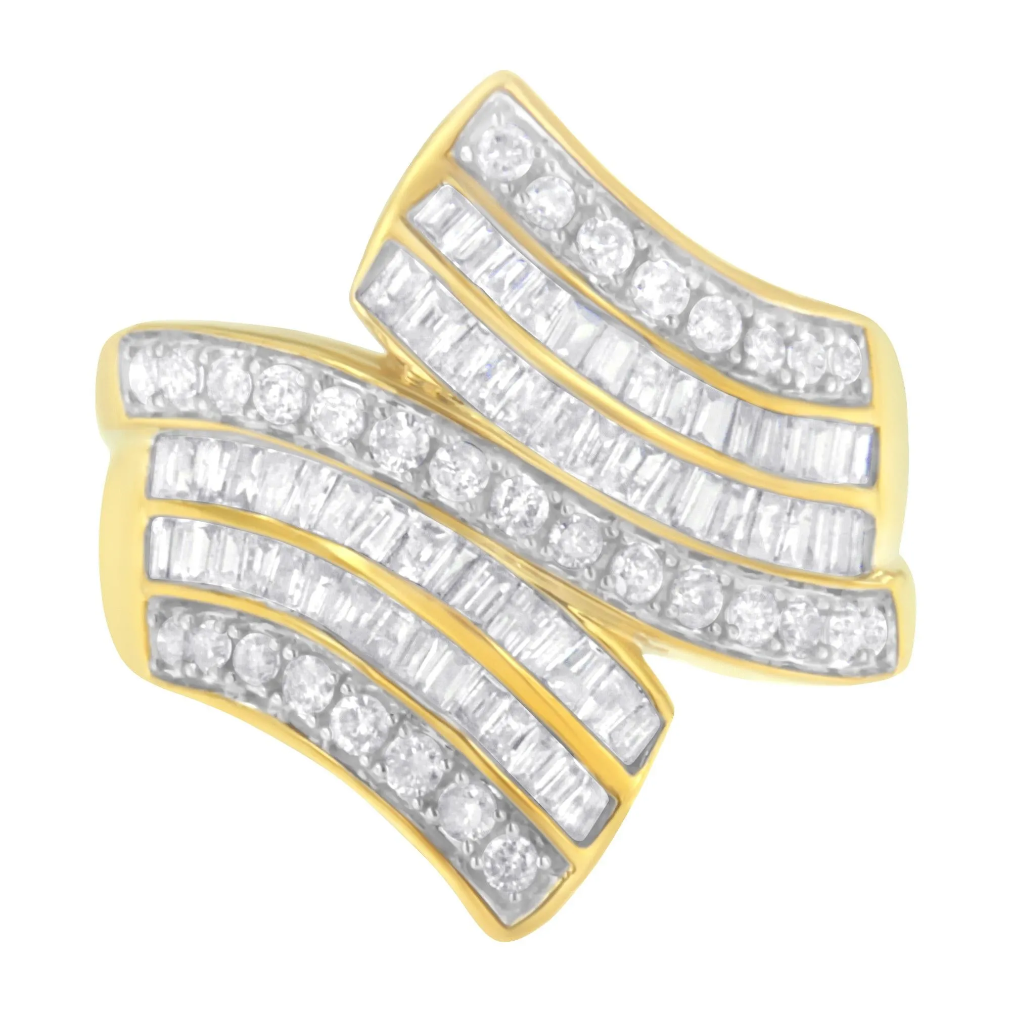10K Yellow Gold Diamond Bypass Ring (1 1/7 Cttw, I-J Color, I1-I2 Clarity) sold by Zulily product image thumbnail 4