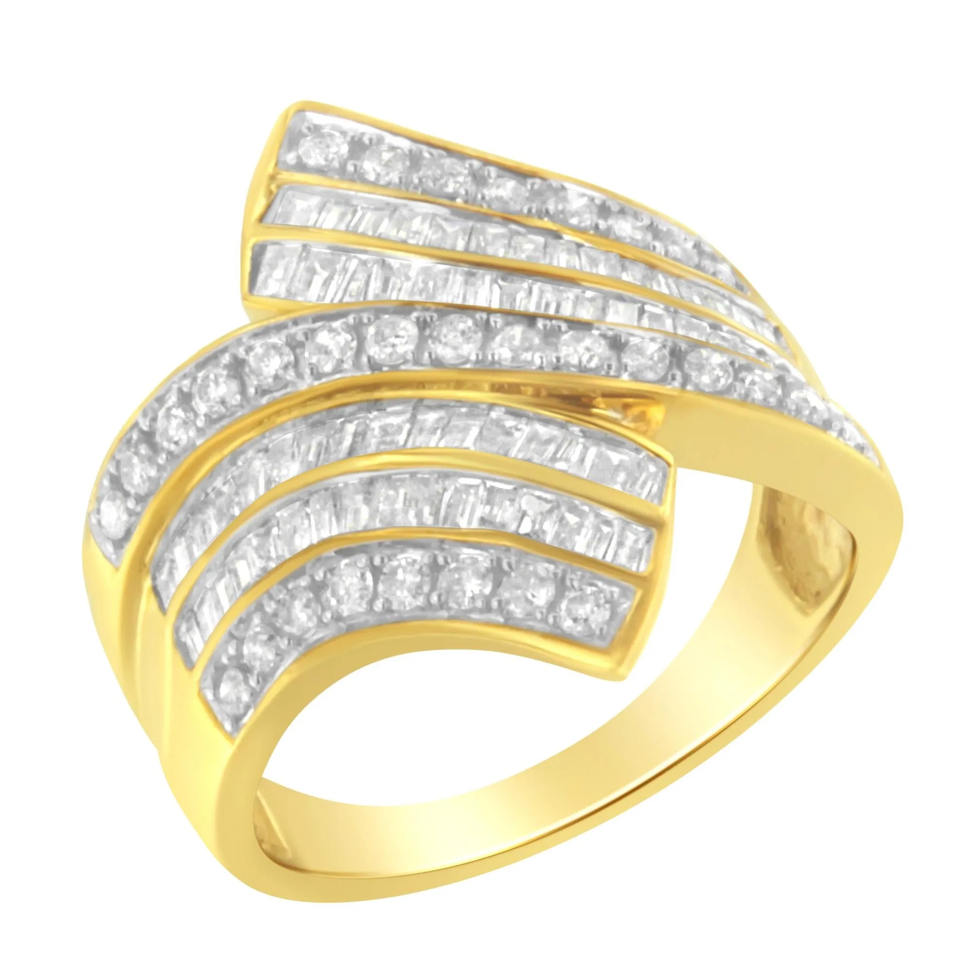 10K Yellow Gold Diamond Bypass Ring (1 1/7 Cttw, I-J Color, I1-I2 Clarity) sold by Zulily