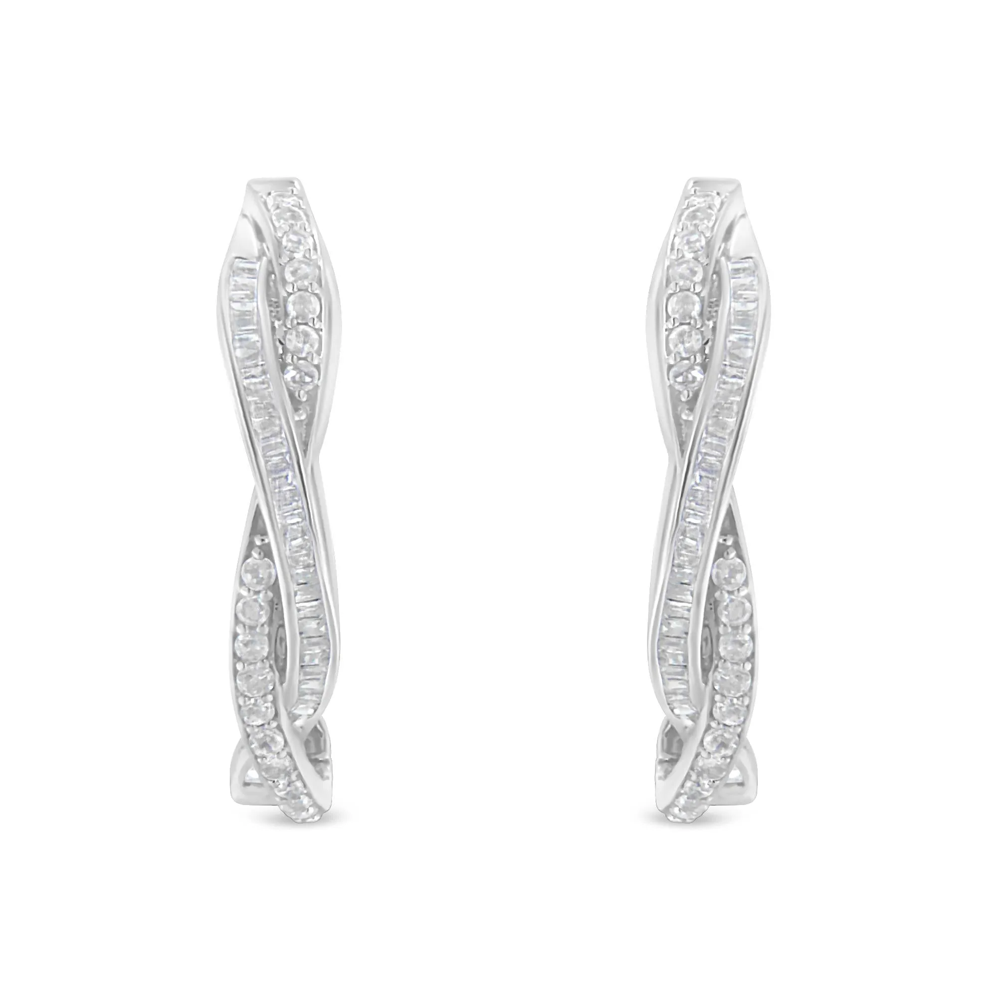 Sterling-Silver Diamond Hoop Earring (0.75 cttw, I-J Color, I2-I3 Clarity) sold by Zulily product image thumbnail 4