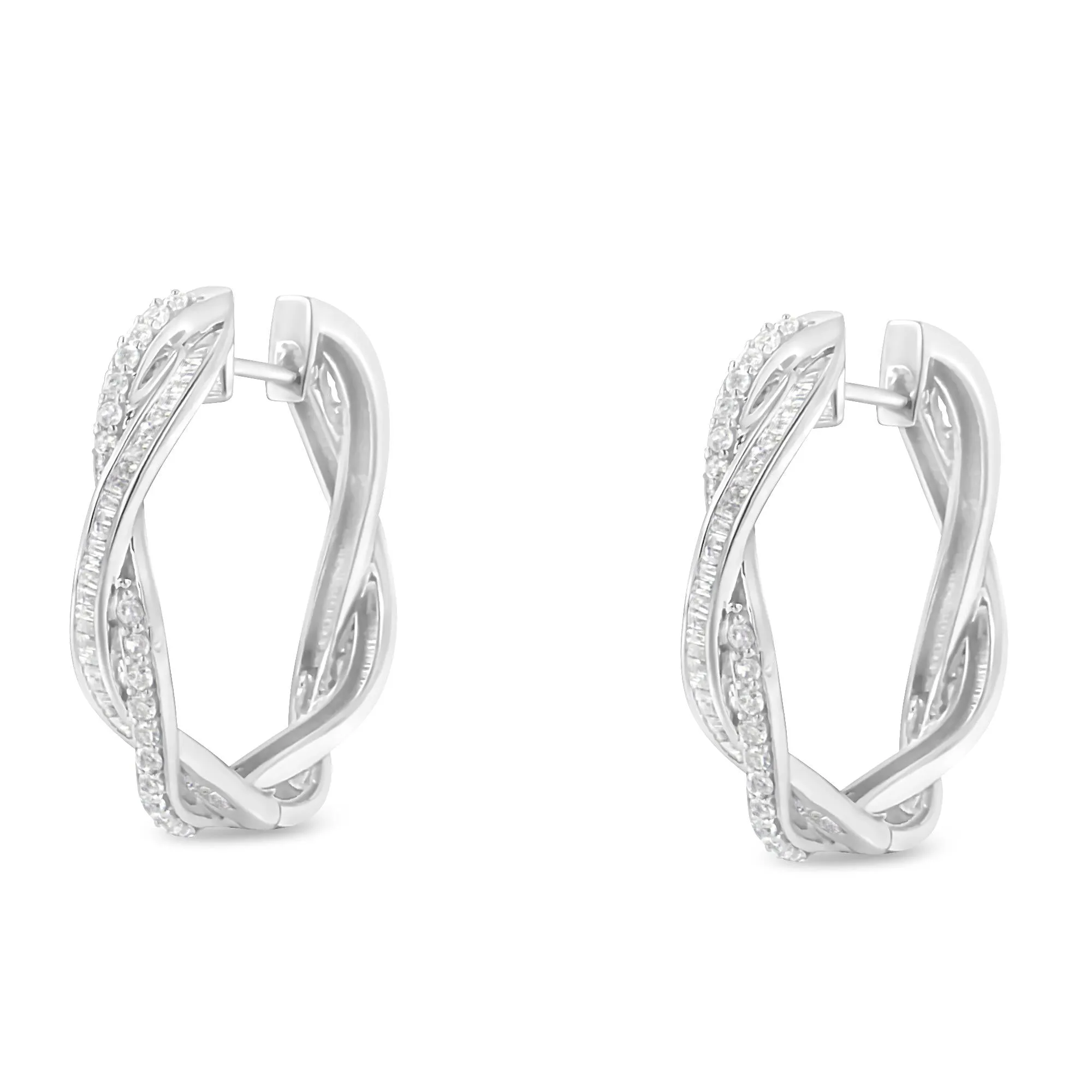 Sterling-Silver Diamond Hoop Earring (0.75 cttw, I-J Color, I2-I3 Clarity) sold by Zulily product image thumbnail 5