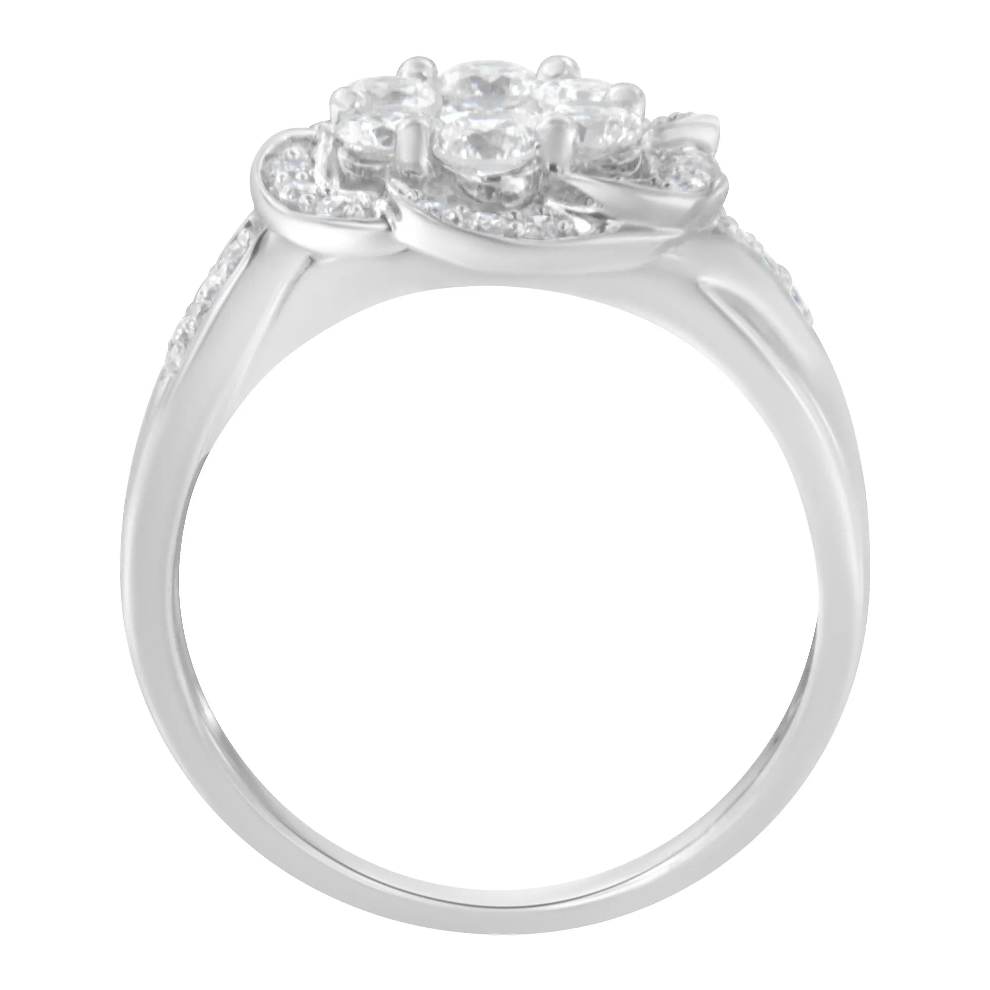 14K White Gold Floral Cluster Diamond Ring (1 Cttw, H-I Color, SI2-I1 Clarity) sold by Zulily product image thumbnail 2