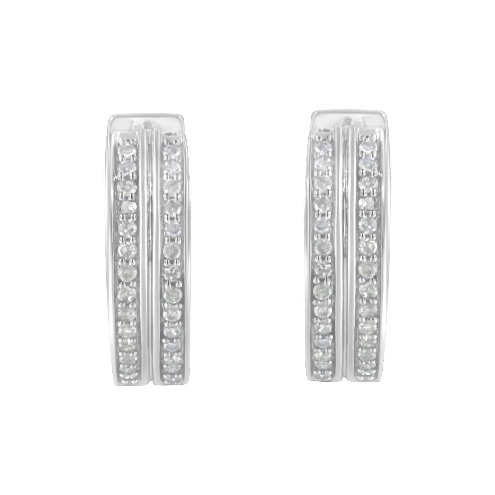 10K White Gold Diamond Hoop Earring (1/2 cttw, I-J Color, I2-I3 Clarity) sold by Zulily product image thumbnail 4