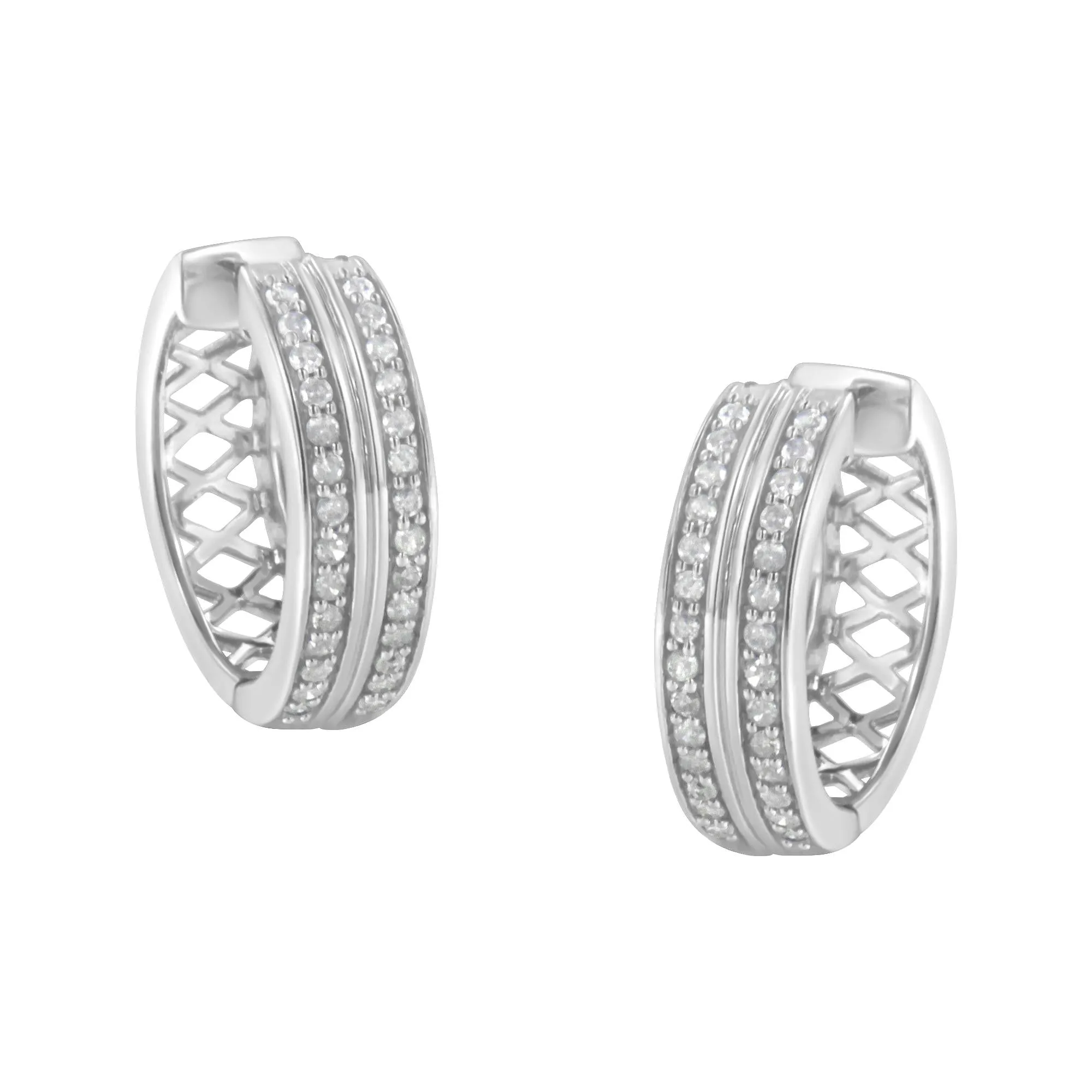 10K White Gold Diamond Hoop Earring (1/2 cttw, I-J Color, I2-I3 Clarity) sold by Zulily
