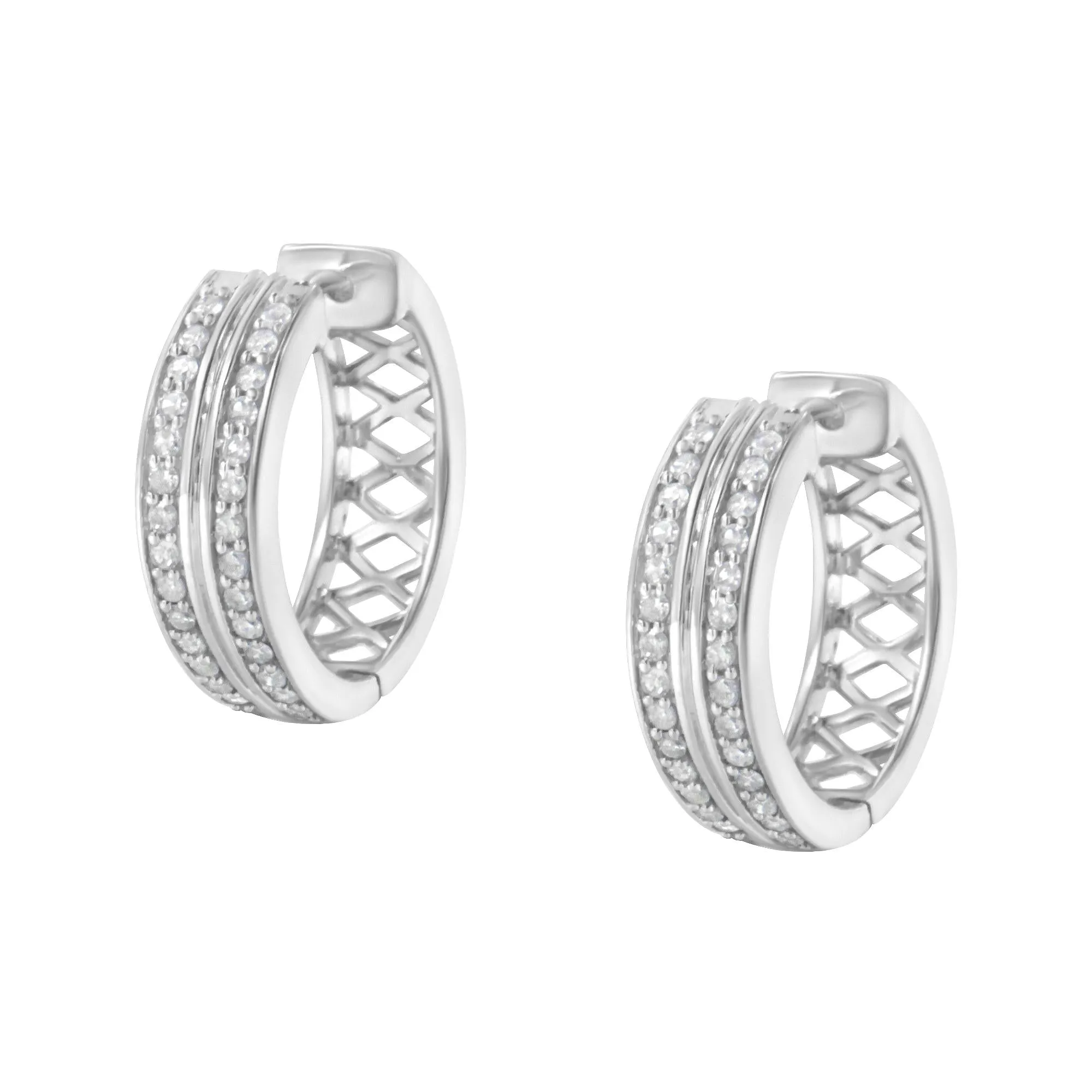 10K White Gold Diamond Hoop Earring (1/2 cttw, I-J Color, I2-I3 Clarity) sold by Zulily product image thumbnail 5