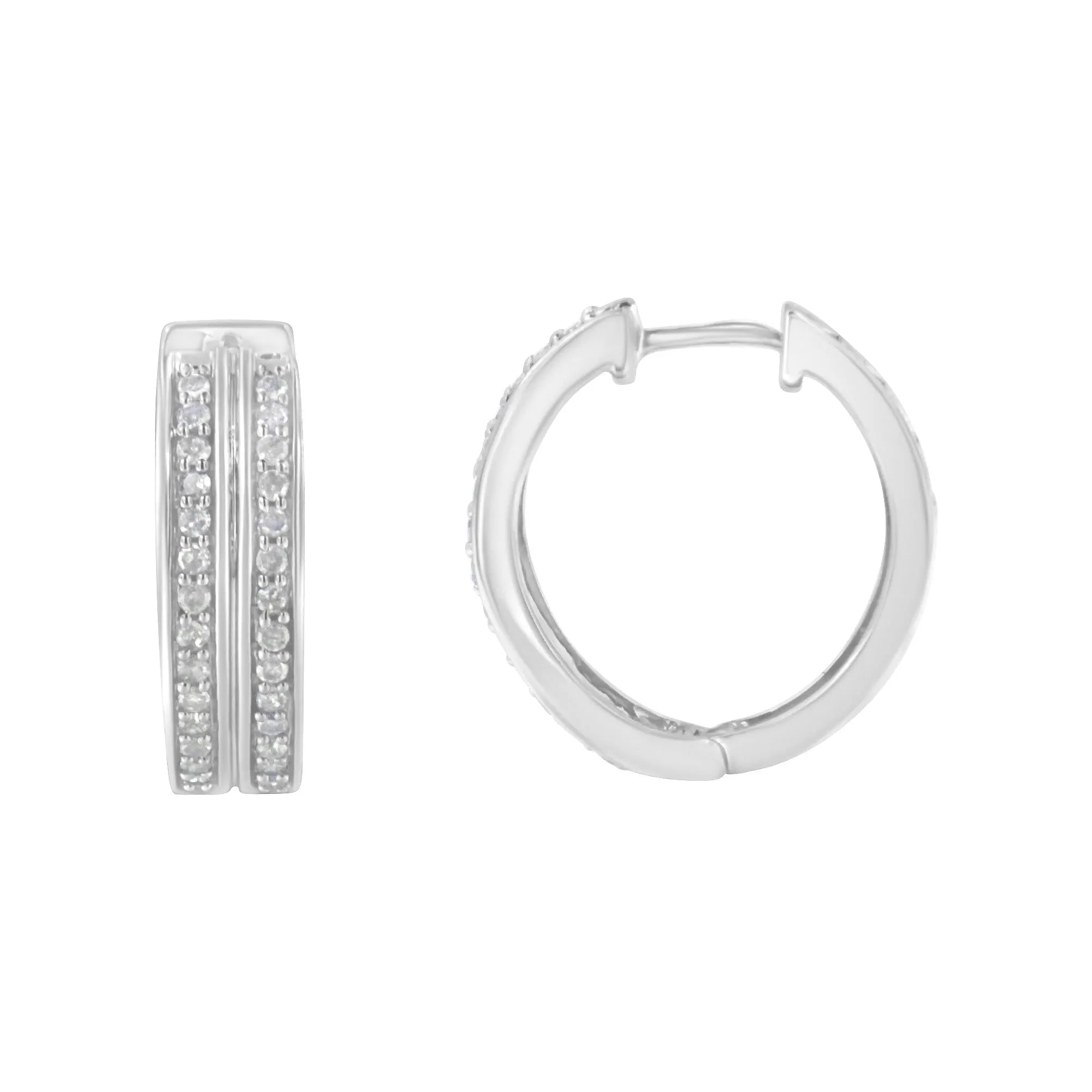 10K White Gold Diamond Hoop Earring (1/2 cttw, I-J Color, I2-I3 Clarity) sold by Zulily product image thumbnail 2