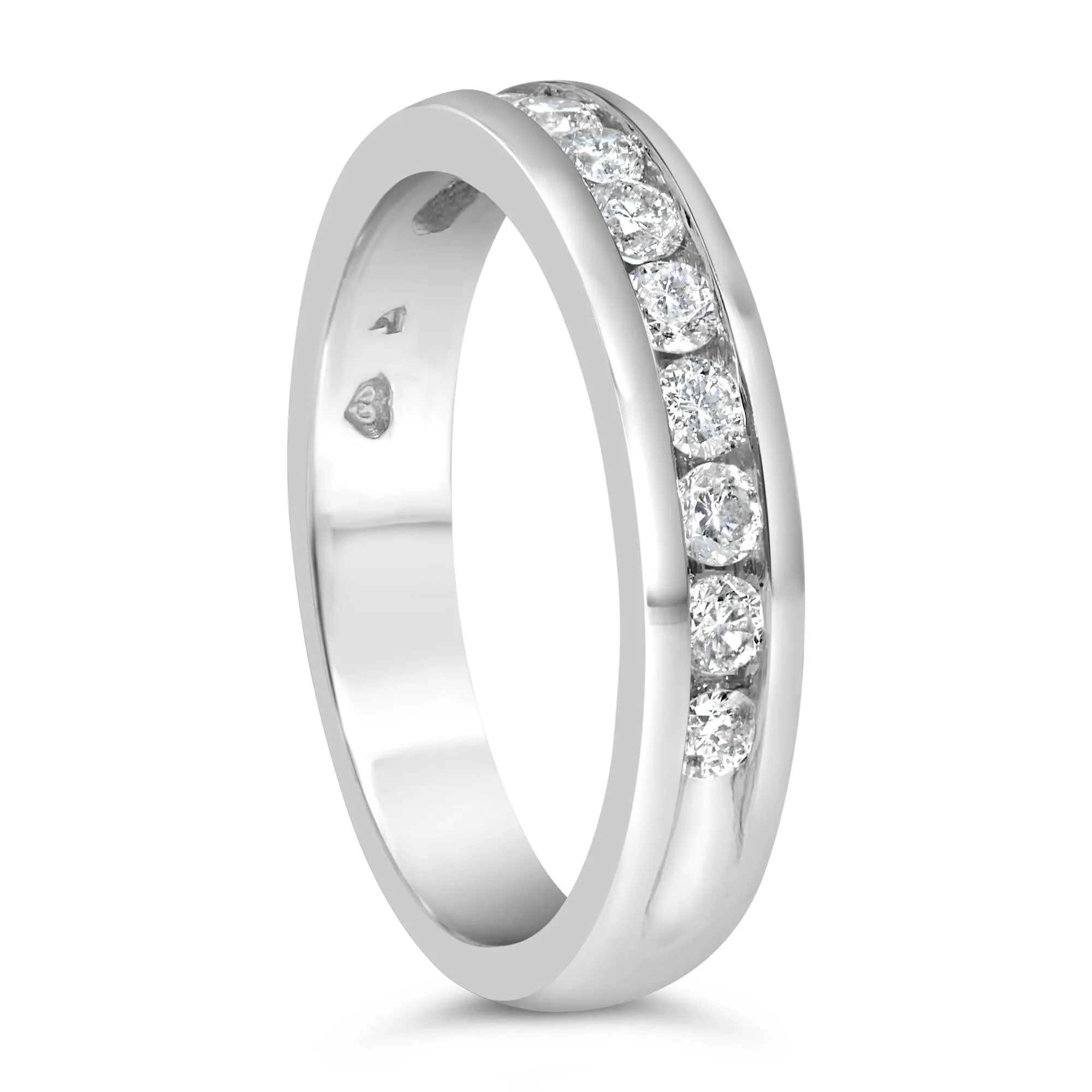 IGI Certified 1/2 Cttw Round Brilliant Cut Diamond 18K White Gold Channel Set Eternity Style Wedding Band Ring (H-I Color, I1-I2 Clarity) sold by Zulily product image thumbnail 5