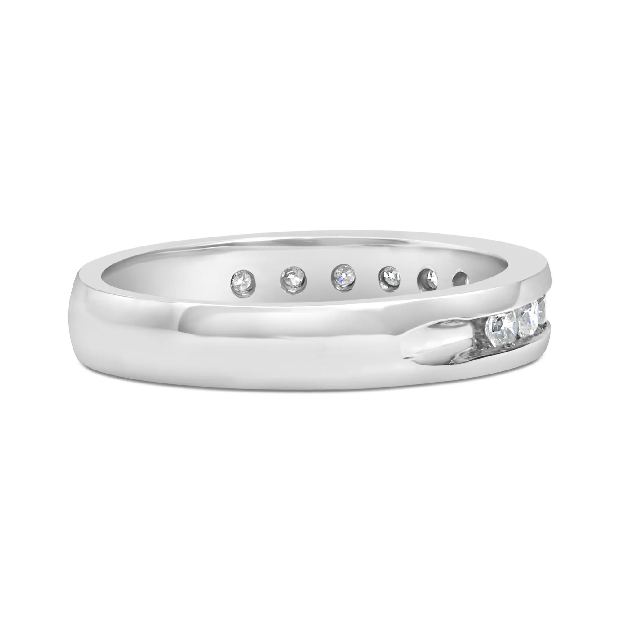 IGI Certified 1/2 Cttw Round Brilliant Cut Diamond 18K White Gold Channel Set Eternity Style Wedding Band Ring (H-I Color, I1-I2 Clarity) sold by Zulily product image thumbnail 2