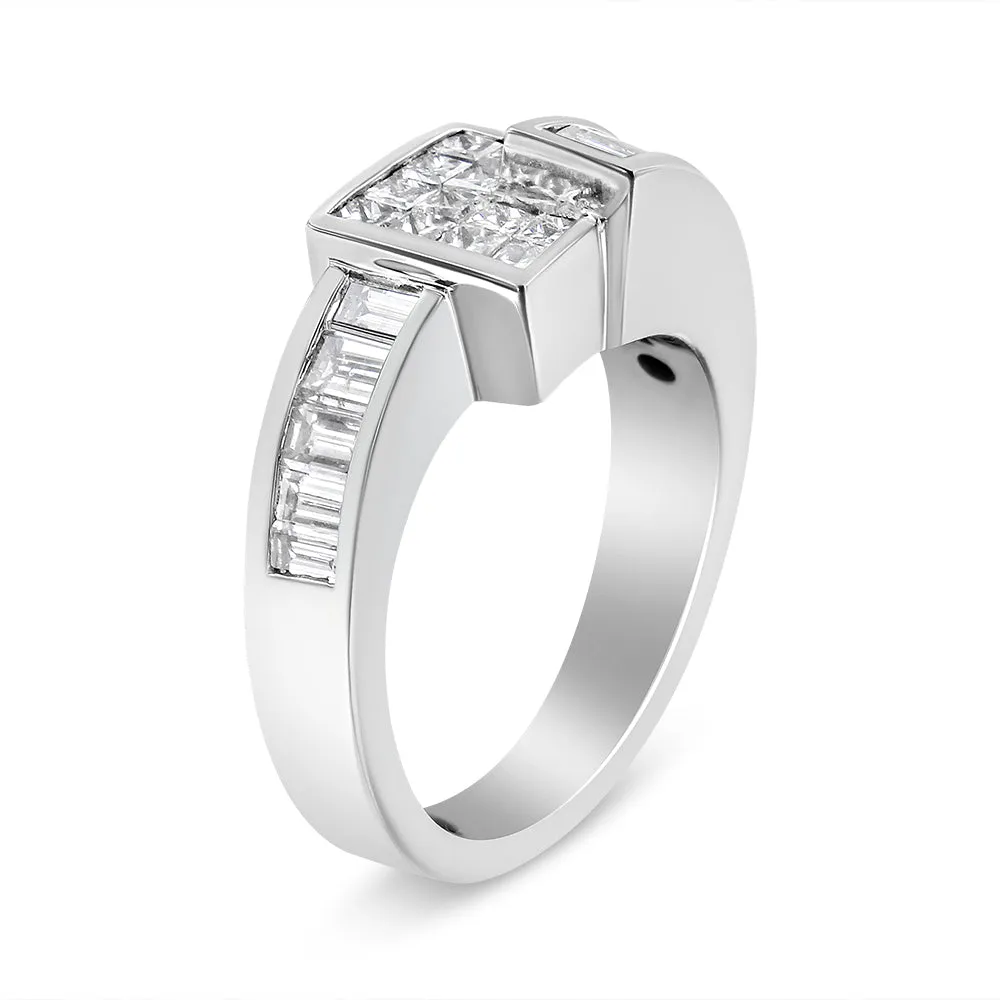 14K Gold 1 1/2 Cttw Channel-Set Princess and Baguette-Cut Diamond Bypass Ring Band (G-H Color, SI2-I1 Clarity) sold by Zulily product image thumbnail 4