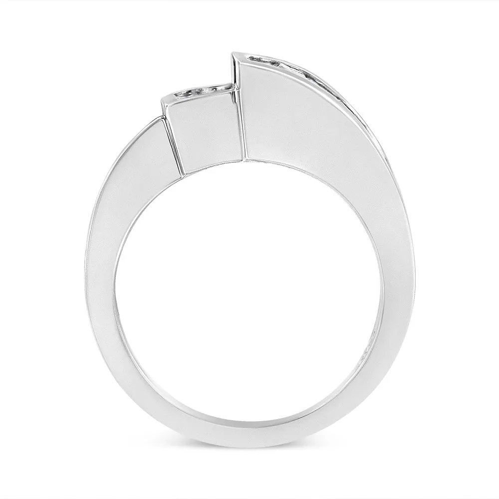14K Gold 1 1/2 Cttw Channel-Set Princess and Baguette-Cut Diamond Bypass Ring Band (G-H Color, SI2-I1 Clarity) sold by Zulily product image thumbnail 5