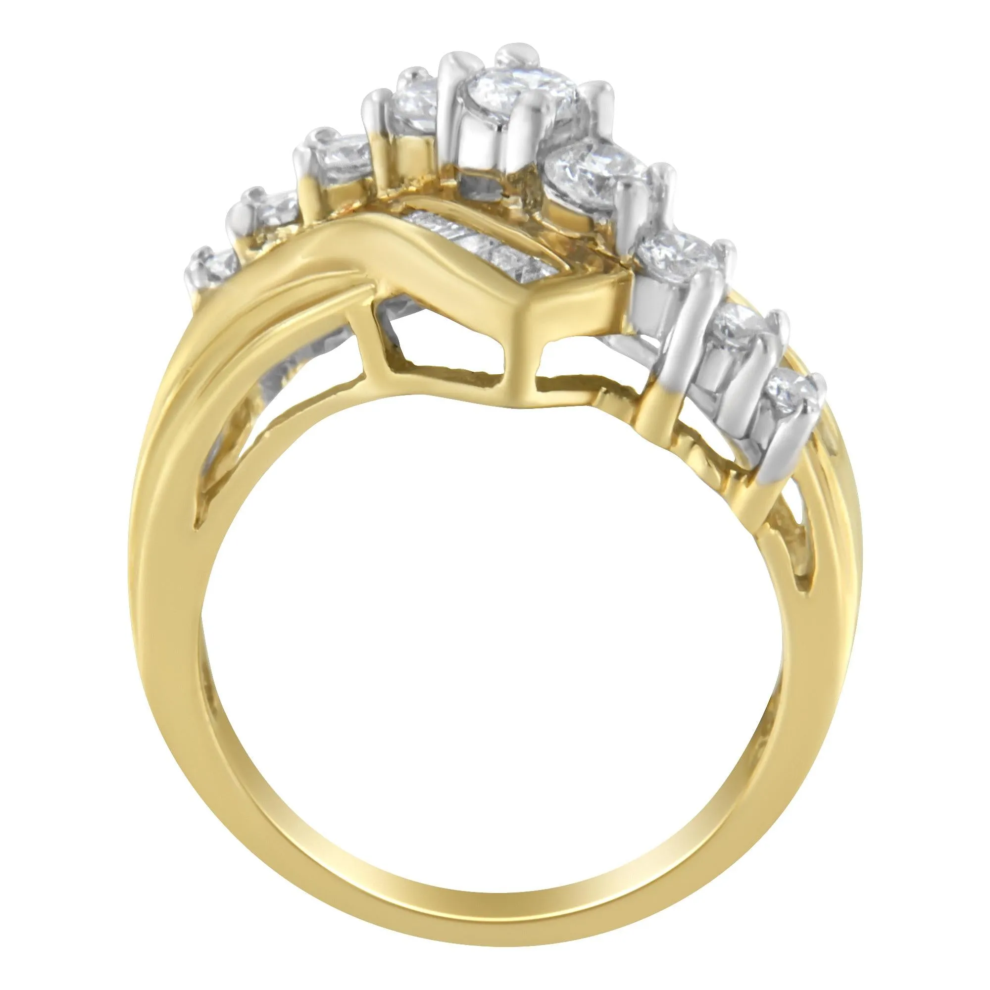 10K Two-Toned Diamond Bypass Ring (1 Cttw, H-I Color, SI2-I1 Clarity) sold by Zulily product image thumbnail 4