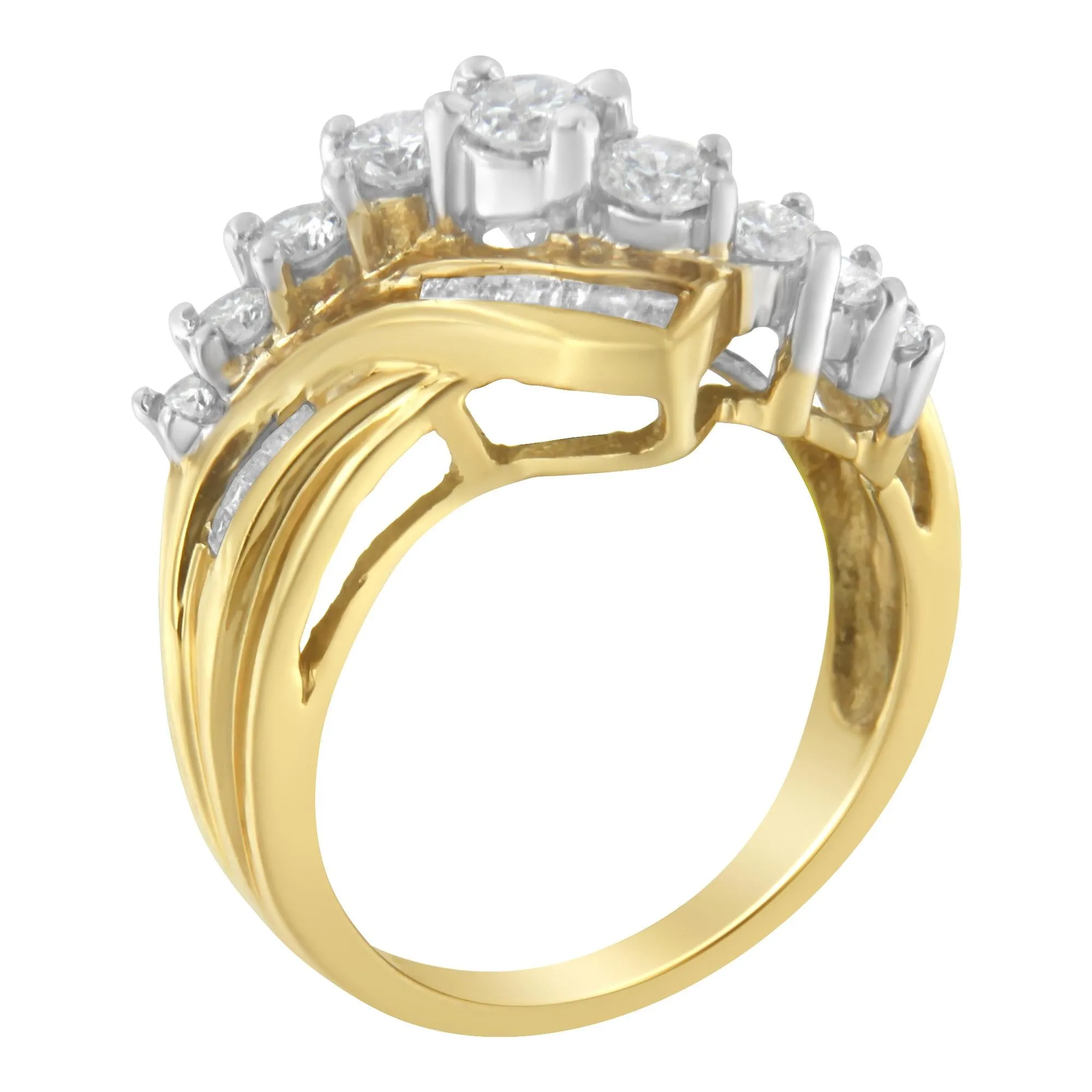 10K Two-Toned Diamond Bypass Ring (1 Cttw, H-I Color, SI2-I1 Clarity) sold by Zulily product image thumbnail 5