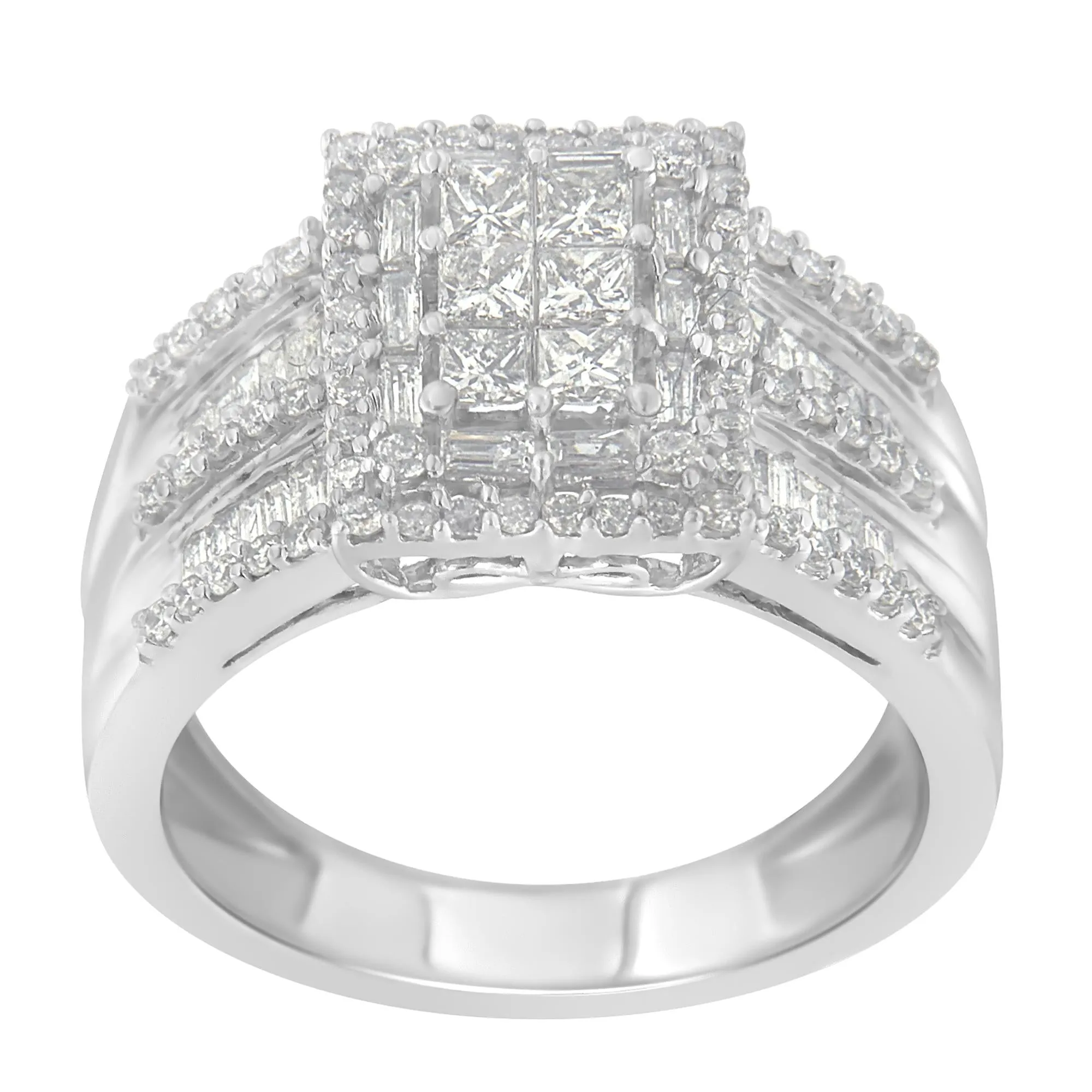 10K White Gold Diamond Cluster Ring (1 cttw, H-I Color, I1-I2 Clarity) sold by Zulily product image thumbnail 4