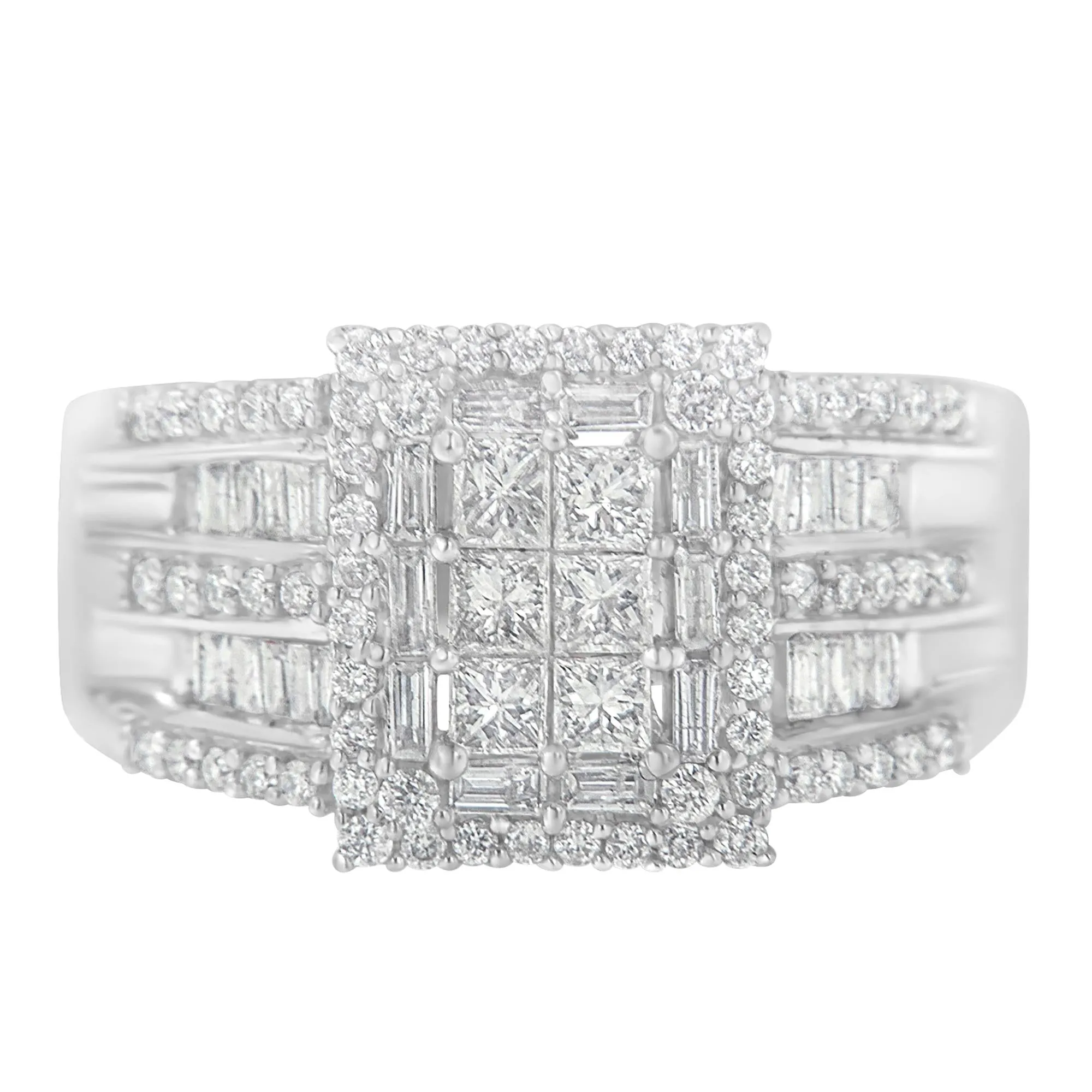 10K White Gold Diamond Cluster Ring (1 cttw, H-I Color, I1-I2 Clarity) sold by Zulily