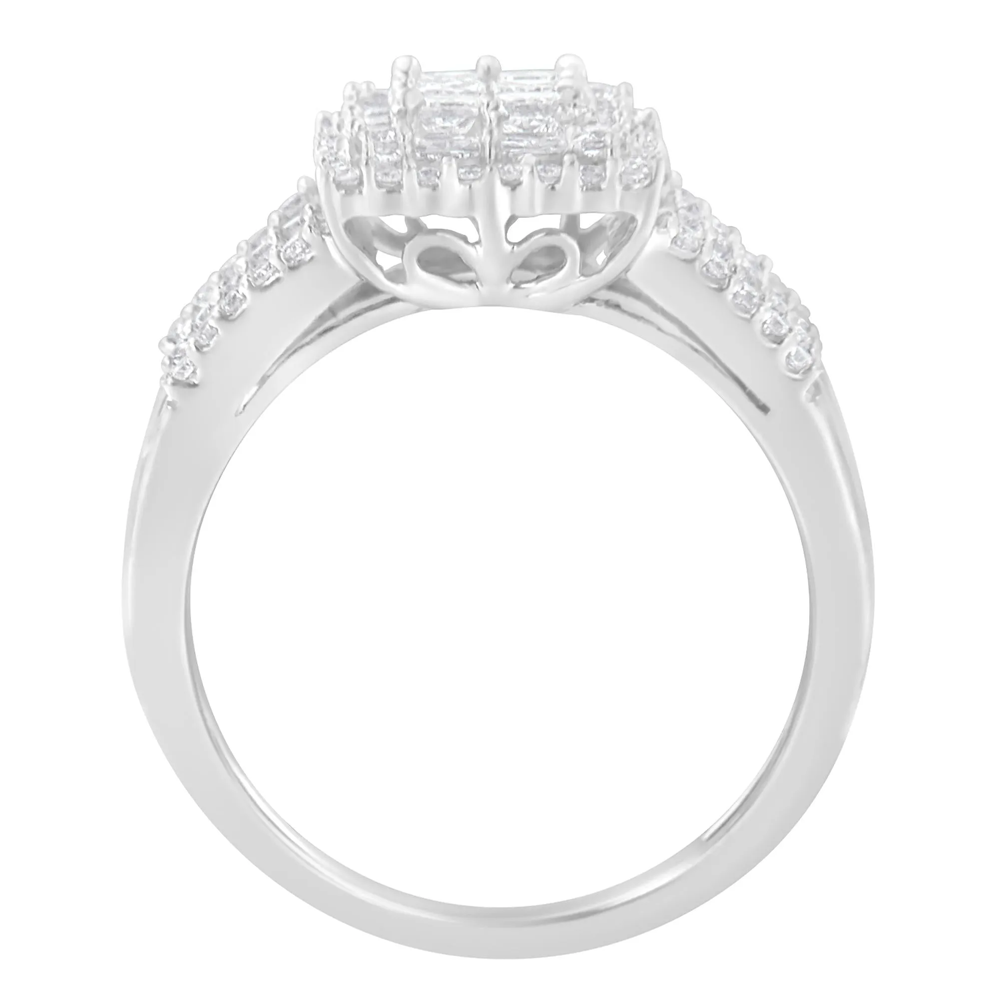 10K White Gold Diamond Cluster Ring (1 cttw, H-I Color, I1-I2 Clarity) sold by Zulily product image thumbnail 2