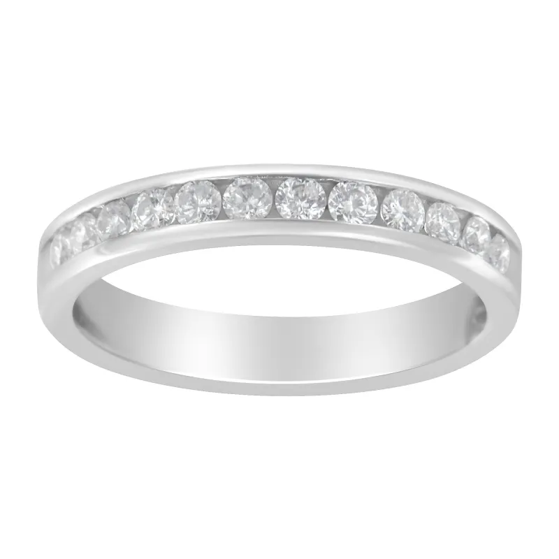 14K White Gold 1/2 cttw Diamond Band Ring (I-J Color, I2-I3 Clarity) made by Zulily