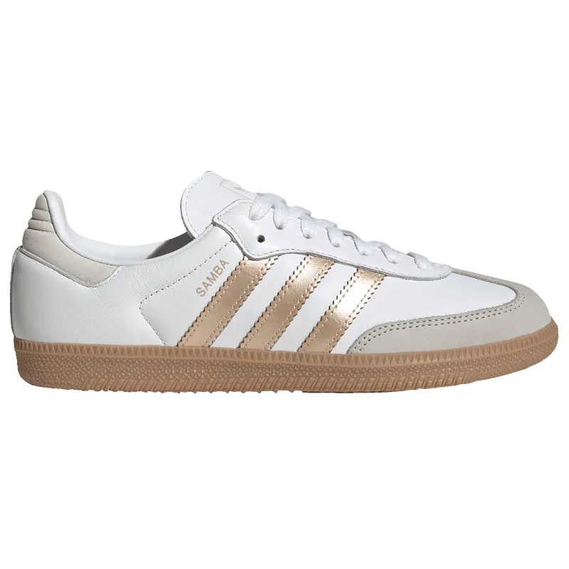 [IH9127] Women's adidas Samba OG 'White Wonder Gold Metallic' made by Adidas