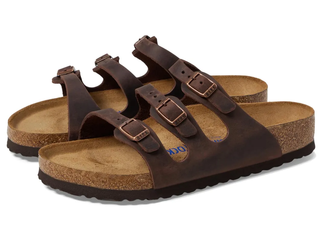 [53901] Unisex Birkenstock Florida Soft Footbed Oiled Leather (Regular Width) made by Adidas