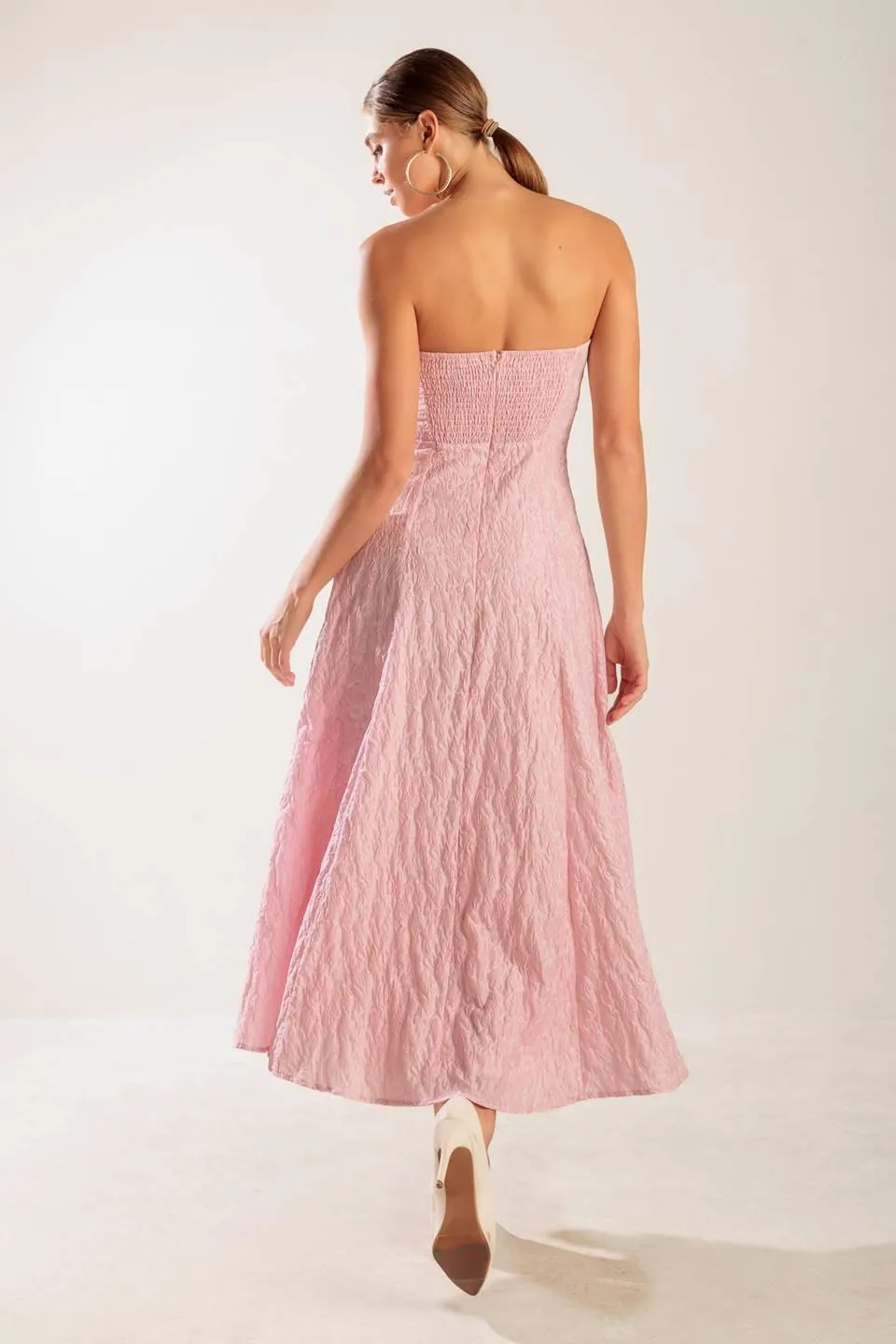 Roll With it Pink Woven Midi Dress sold by Zulily product image thumbnail 3
