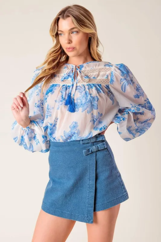 Distant Echoes Denim Skort made by Flying Tomato