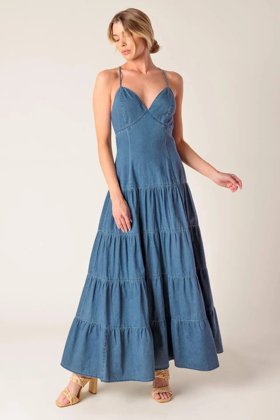 Sunday Best Chambray Midi Dress sold by Zulily