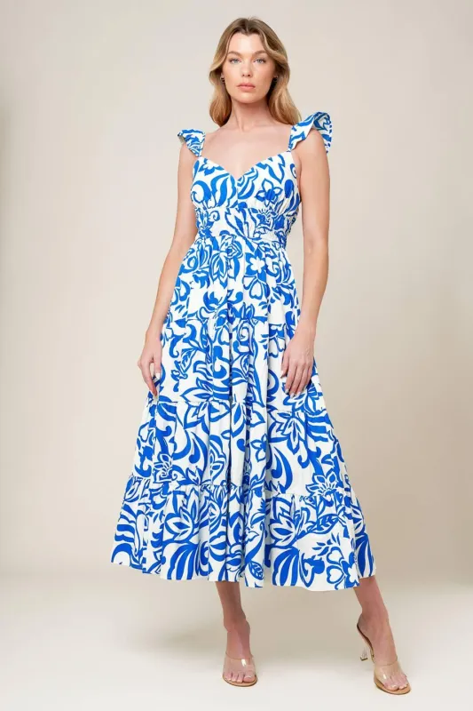 Memorable Entrance Blue Woven Mdi Dress made by Flying Tomato