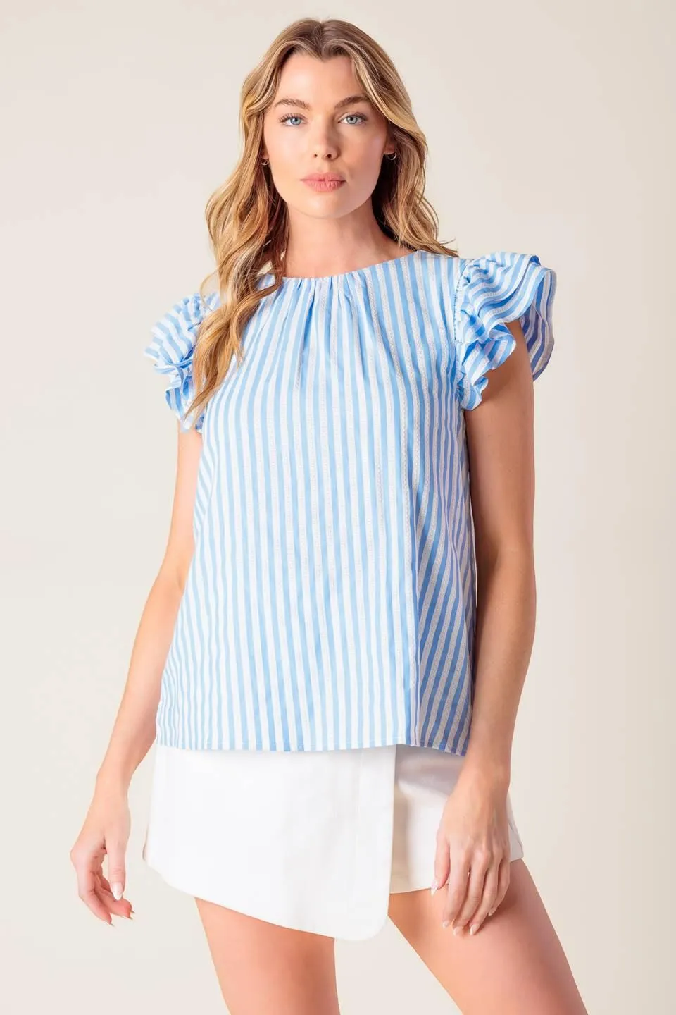 Sweet Harmony Blue Woven Top sold by Zulily