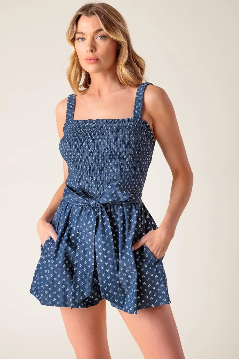 Full Focus Denim Woven Romper sold by Zulily product image thumbnail 3