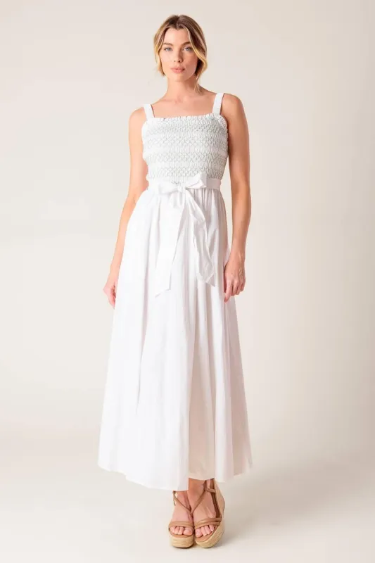 Romina Broderie Woven Midi Dress made by Flying Tomato