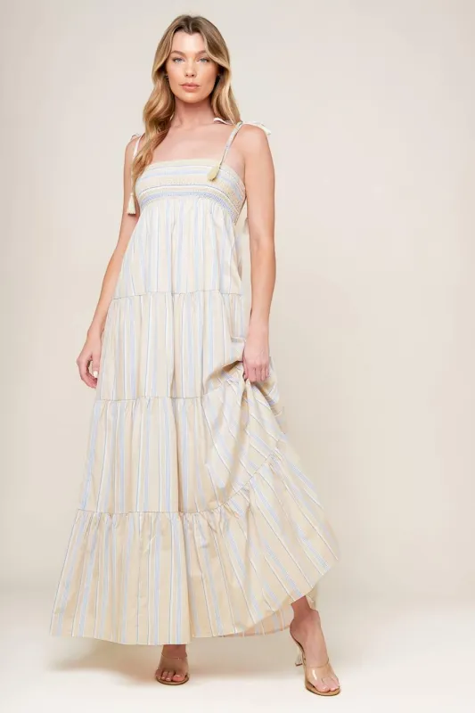 Waves of Lift Woven Maxi Dress made by Flying Tomato