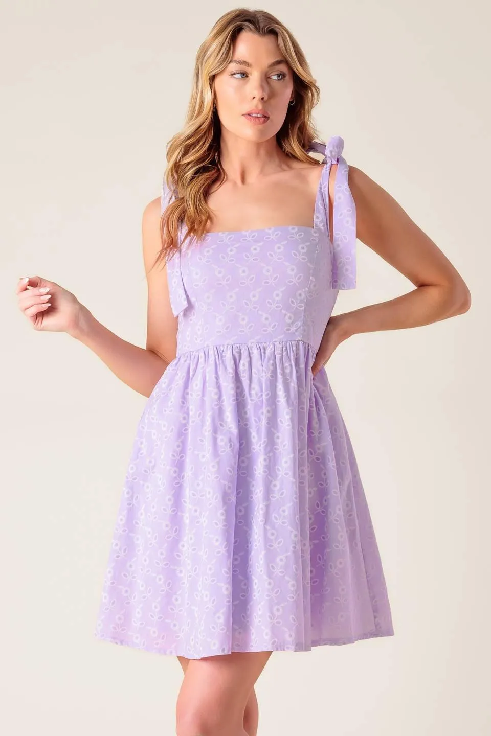 Night to Remember Lavender Woven Mini Dress sold by Zulily
