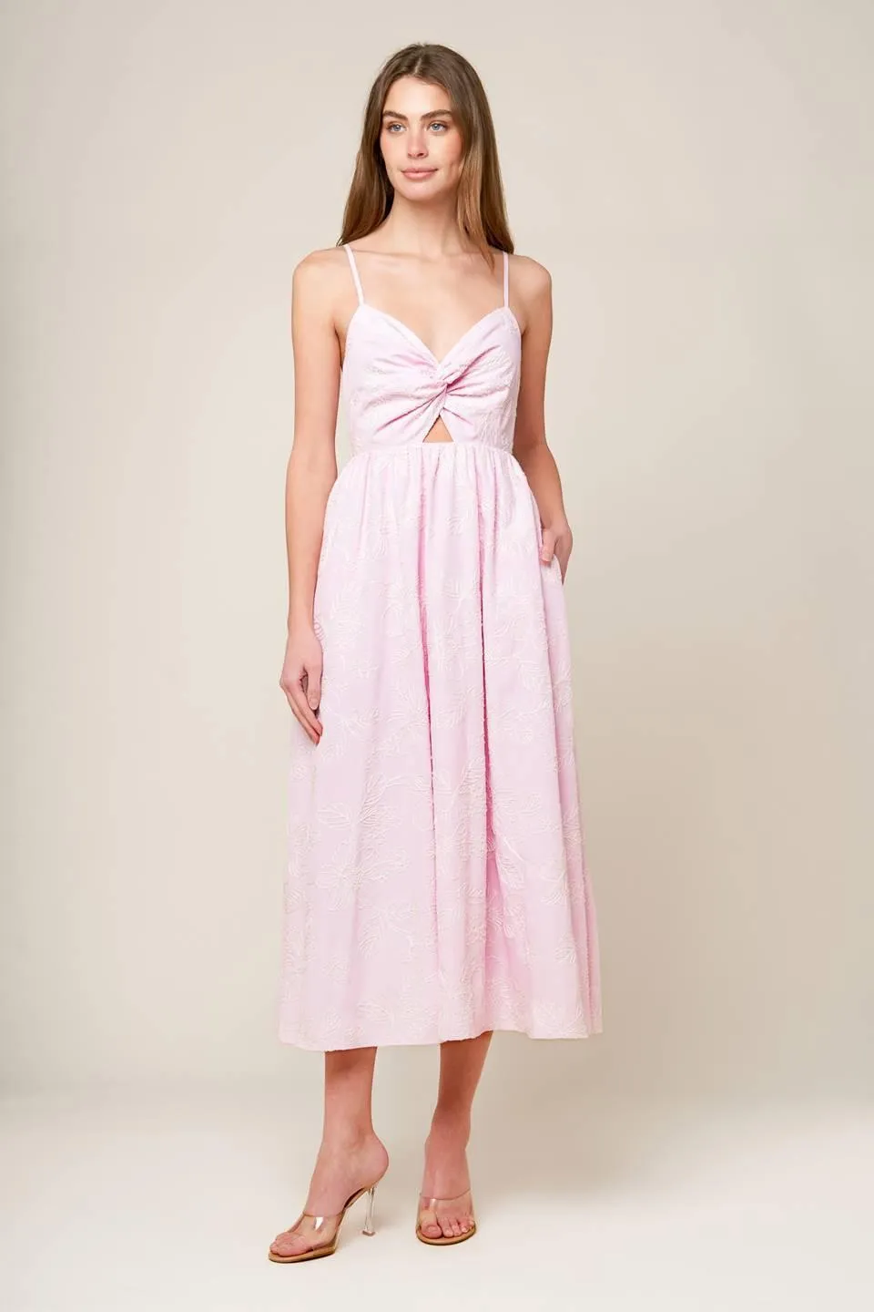 Along the Shore Pink Woven Midi Dress sold by Zulily product image thumbnail 3