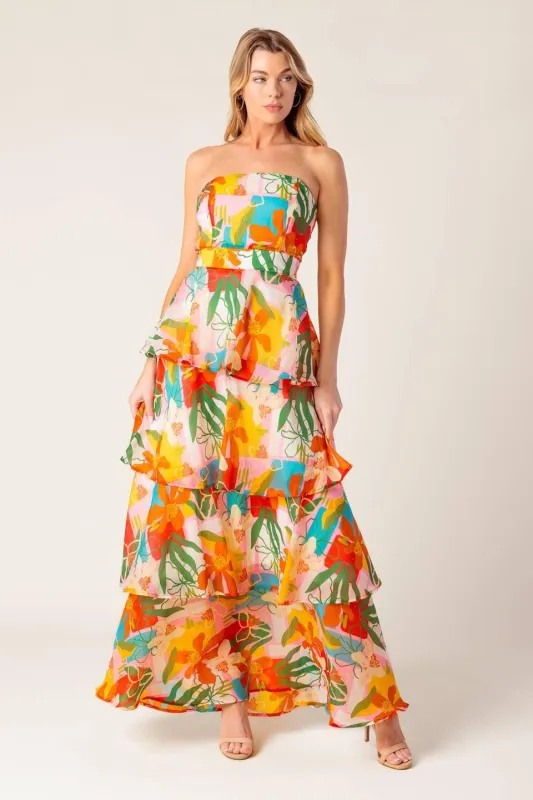 Half Past Sunset Woven Maxi Dress made by Flying Tomato