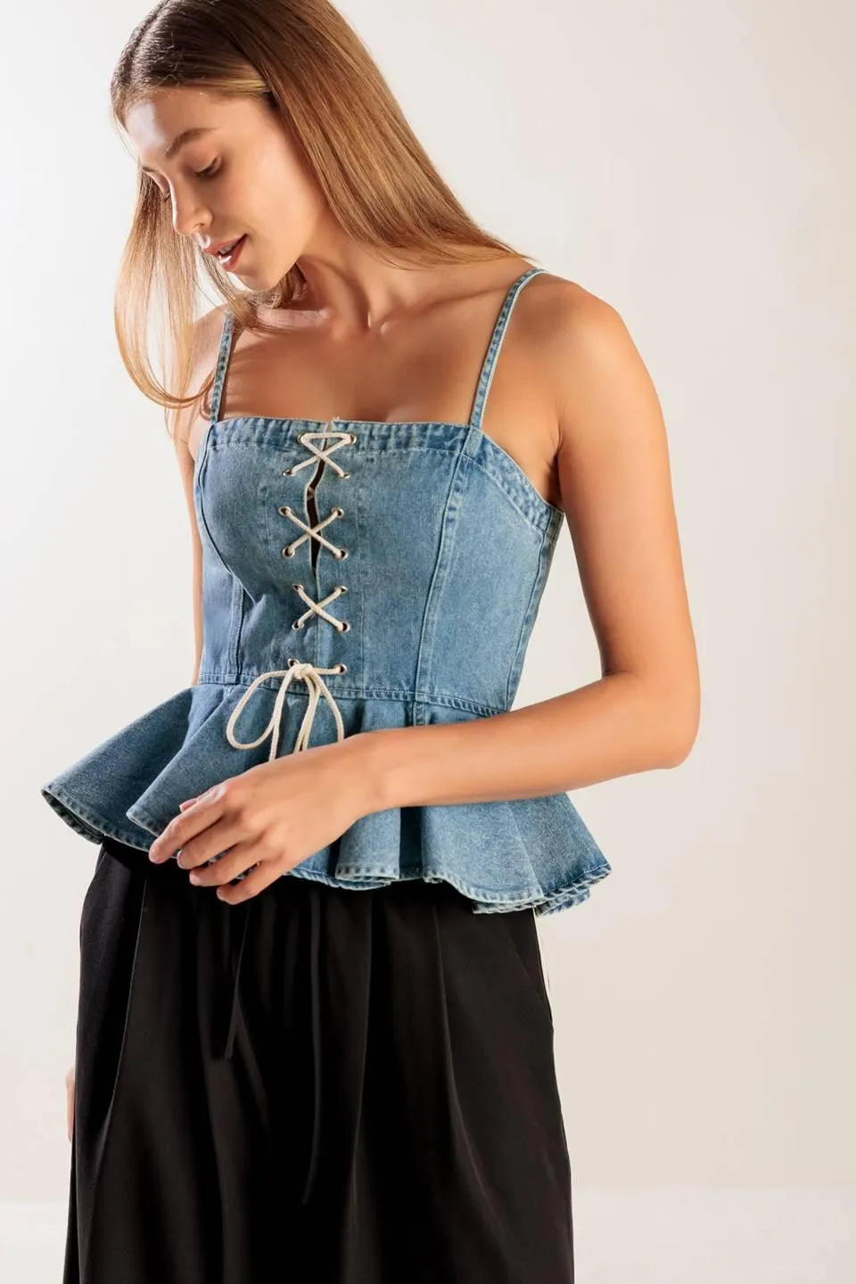 Grand Entrance Indigo Denim Top sold by Zulily