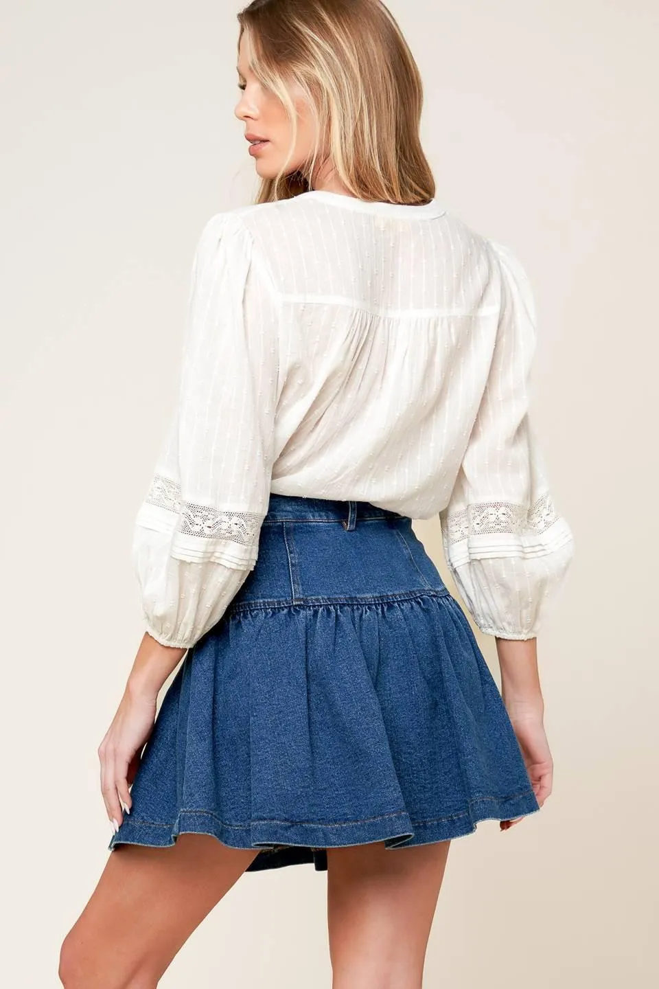 Fenicia Indigo Denim Mini Skort sold by Zulily product image thumbnail 2