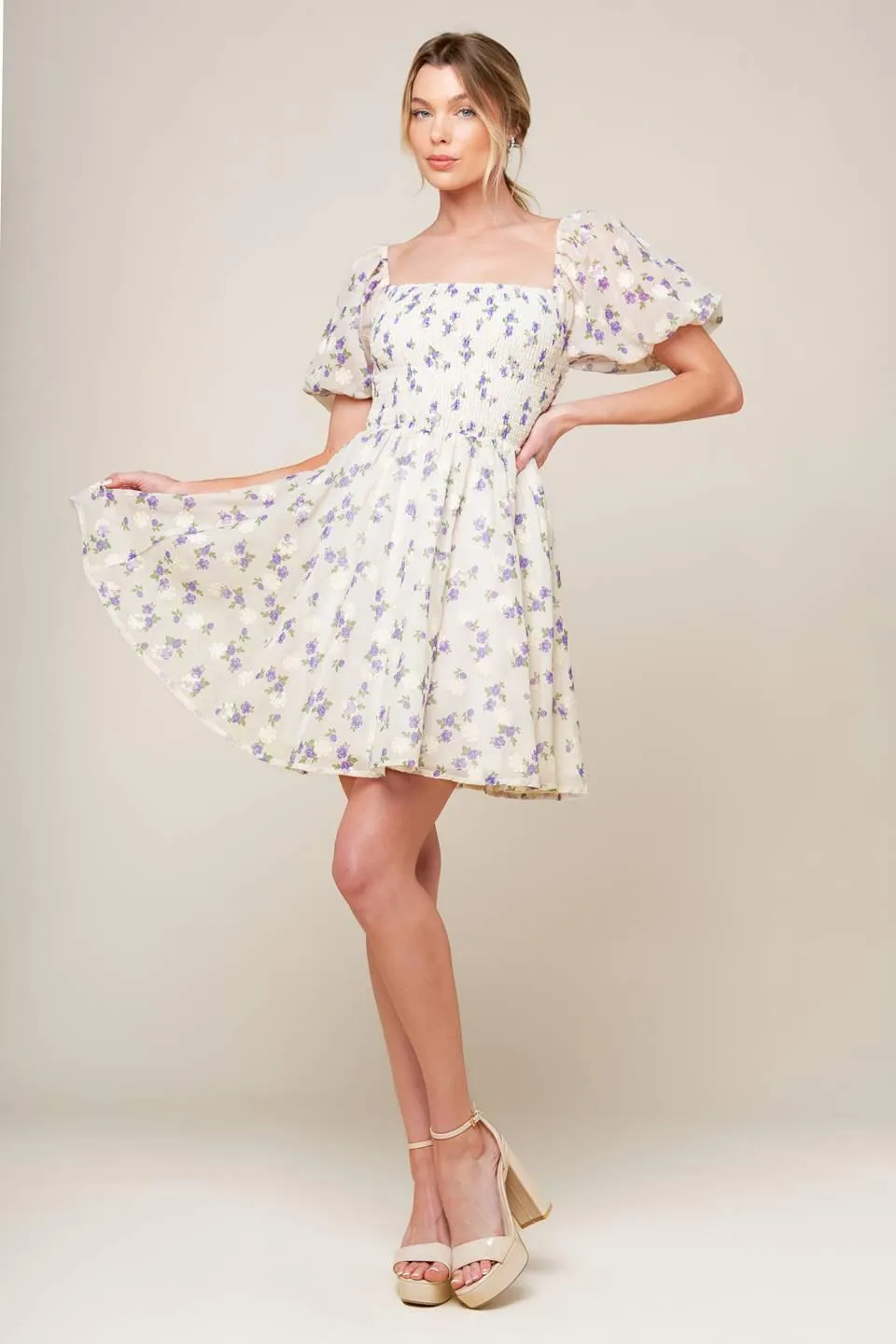 Making Connections Cream Woven Mini Dress sold by Zulily product image thumbnail 3