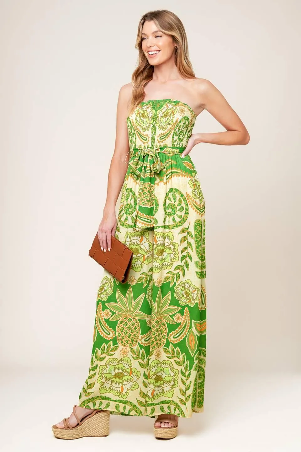 Cameron Meadow Green Woven Jumpsuit sold by Zulily product image thumbnail 4